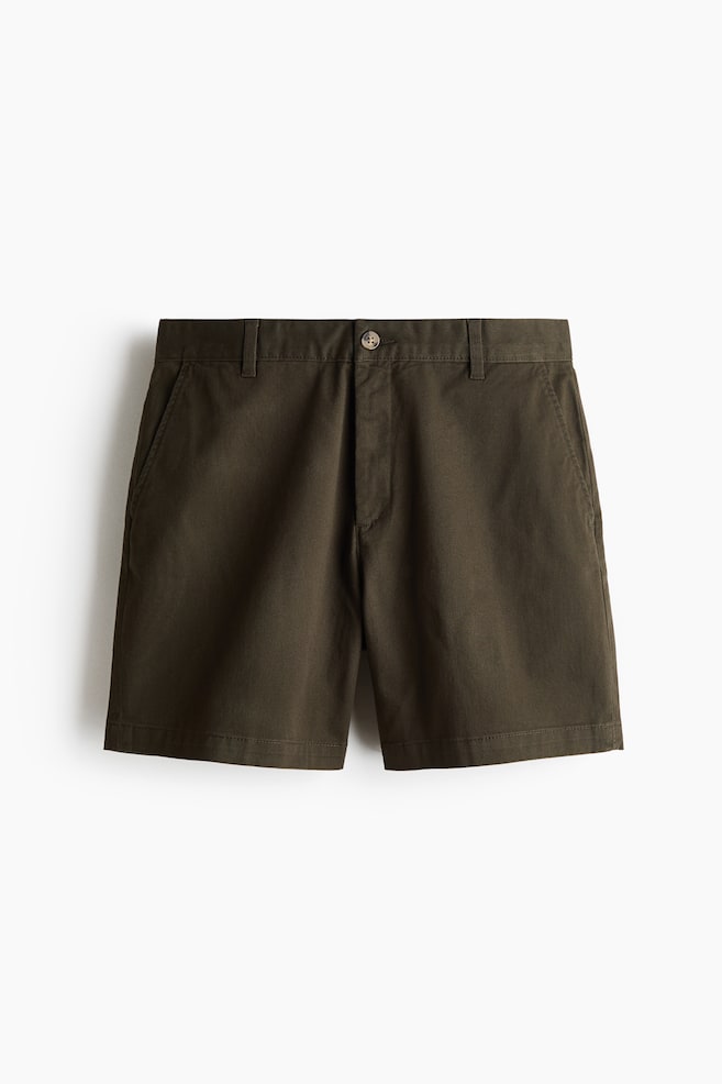 Regular-Fit Cotton Chino Shorts - Dark khaki green/Navy blue/Beige/Light beige/Dusty blue - 1
