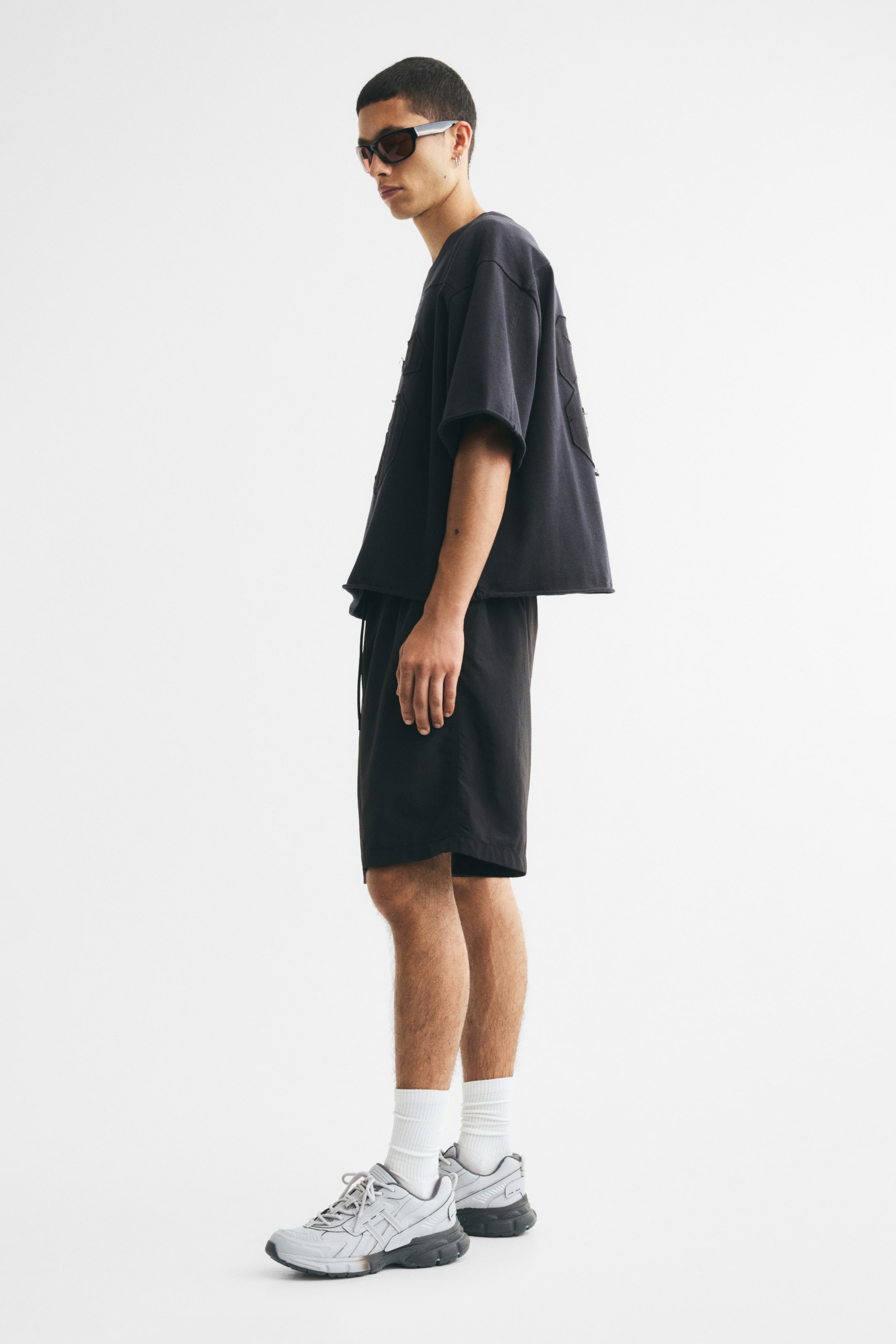 Oversized Motif-Detail Cotton T-Shirt