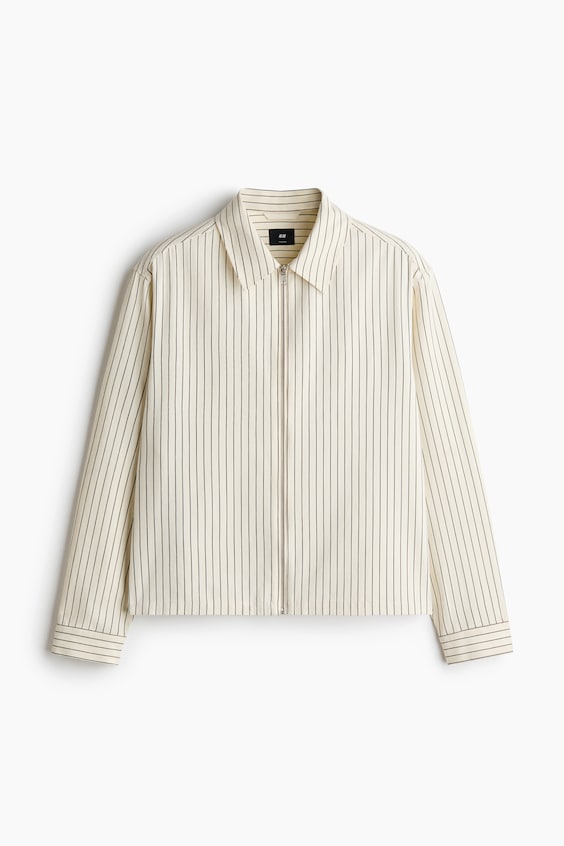 Мужские топы H&M Printed-Motif Overshirt with Zipper