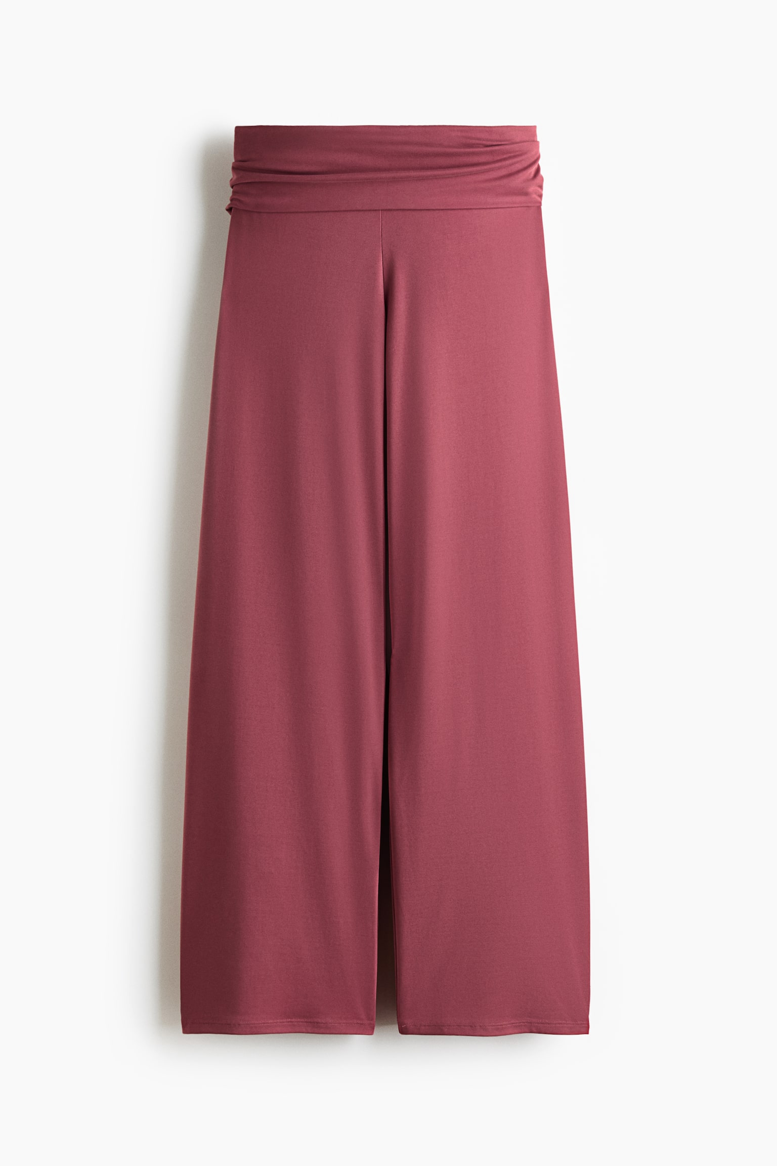 Foldover-waist sports trousers-Light maroon - 2