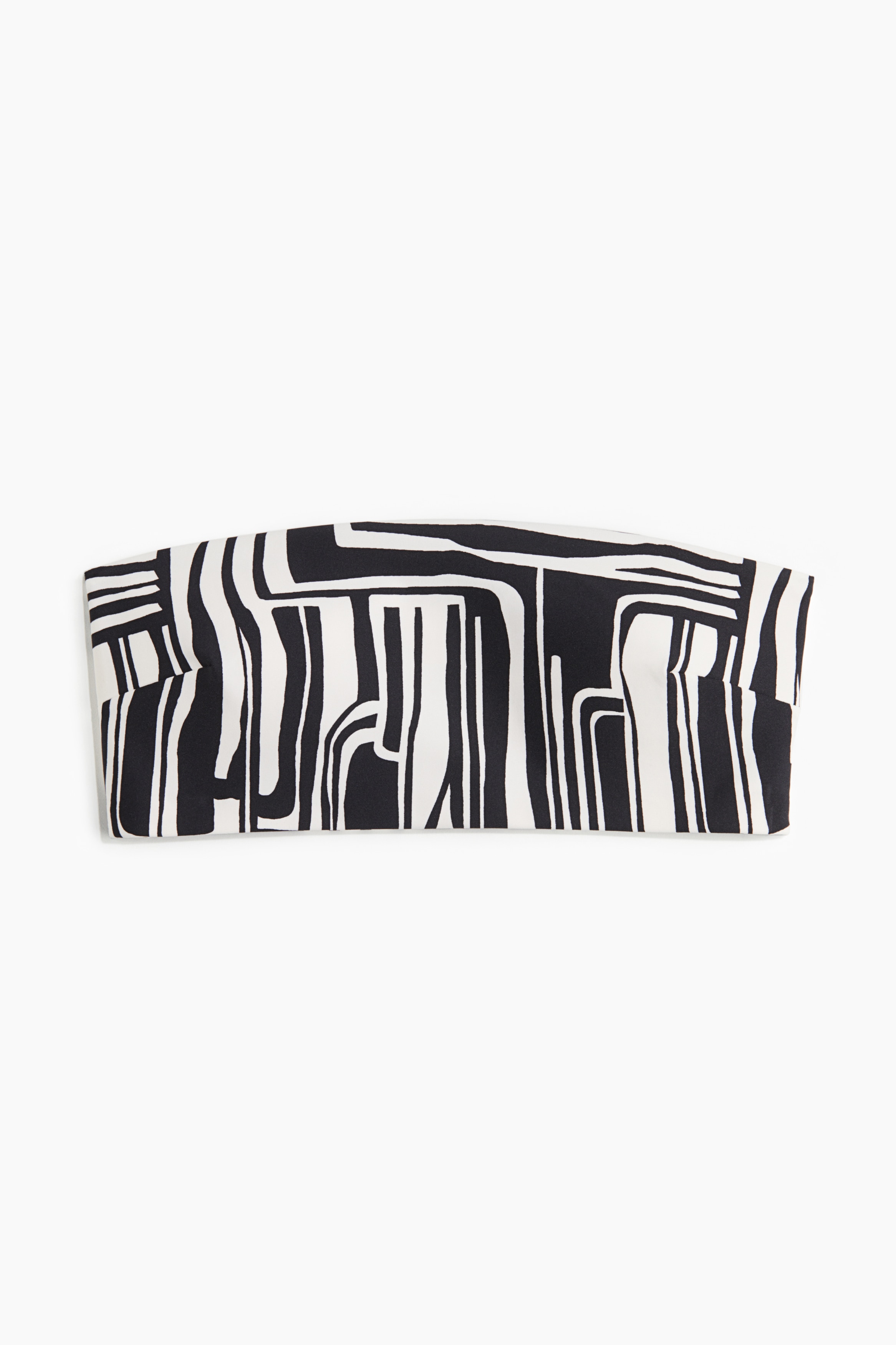 Padded bandeaubikinitop - Zwart/wit dessin