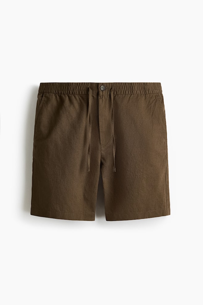 Regular-Fit Linen-Blend Shorts - Khaki green/Dark brown/Cream/Black/White/Light blue/Dark pink - 1