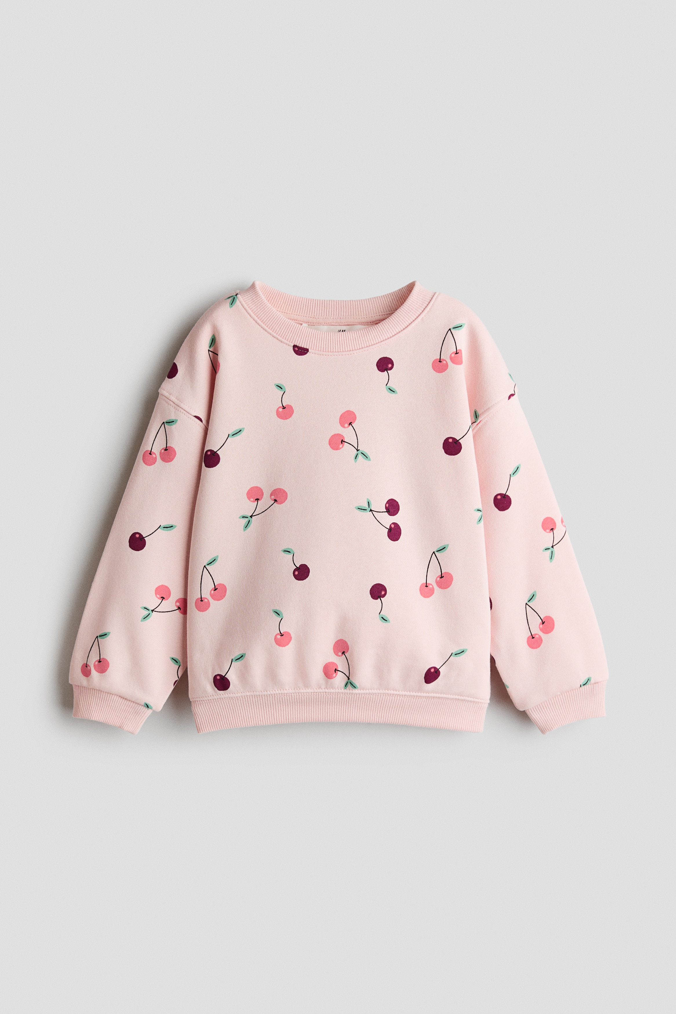 Brushed-Inside Sweatshirt with Printed Motif - Light pink/Cherries/Dark green/Fleurs/Pale purple/unicorns/Light beige/Bear Academy