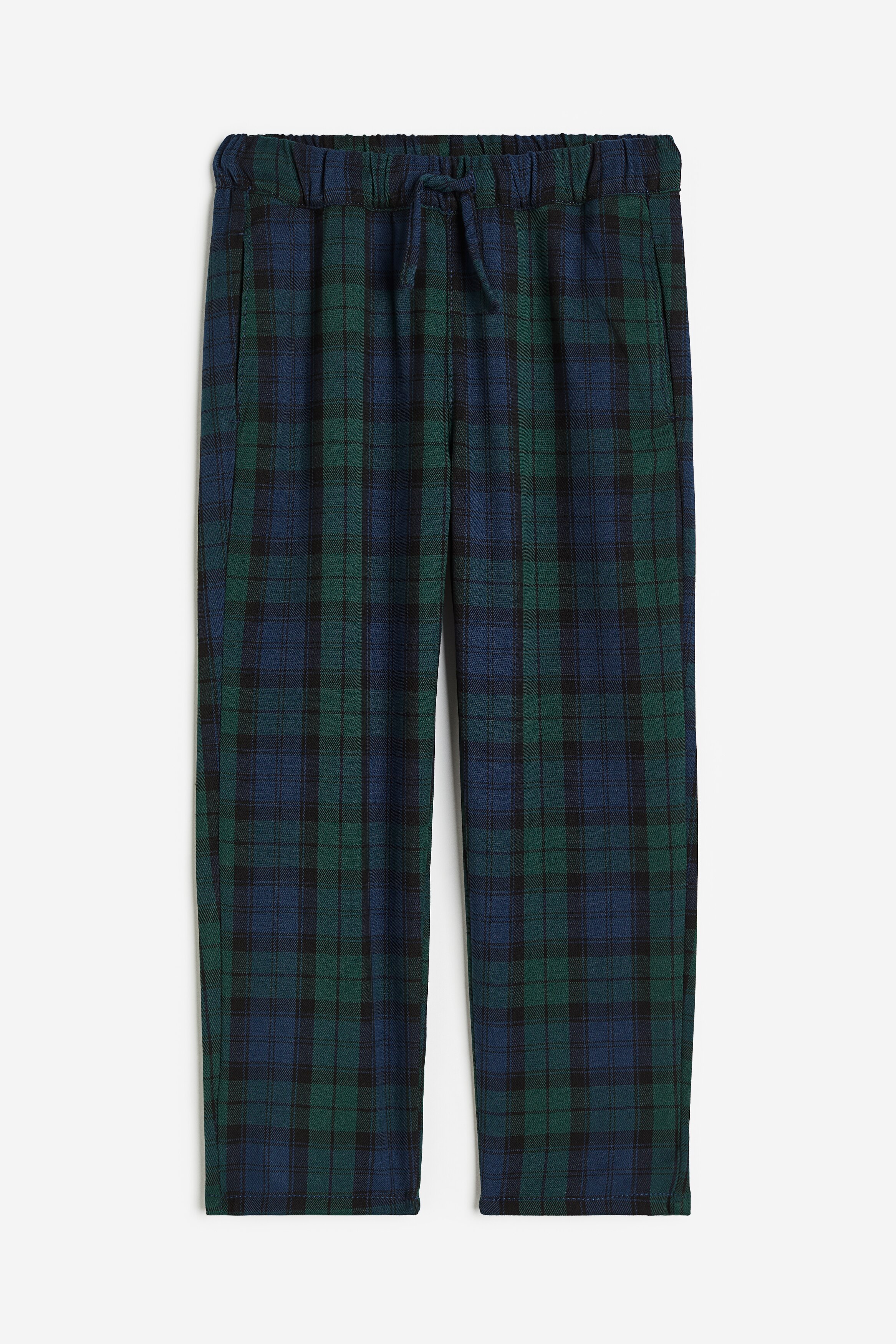 Straight-cut Joggers - Dark blue/plaid - Kids | H\u0026M CA