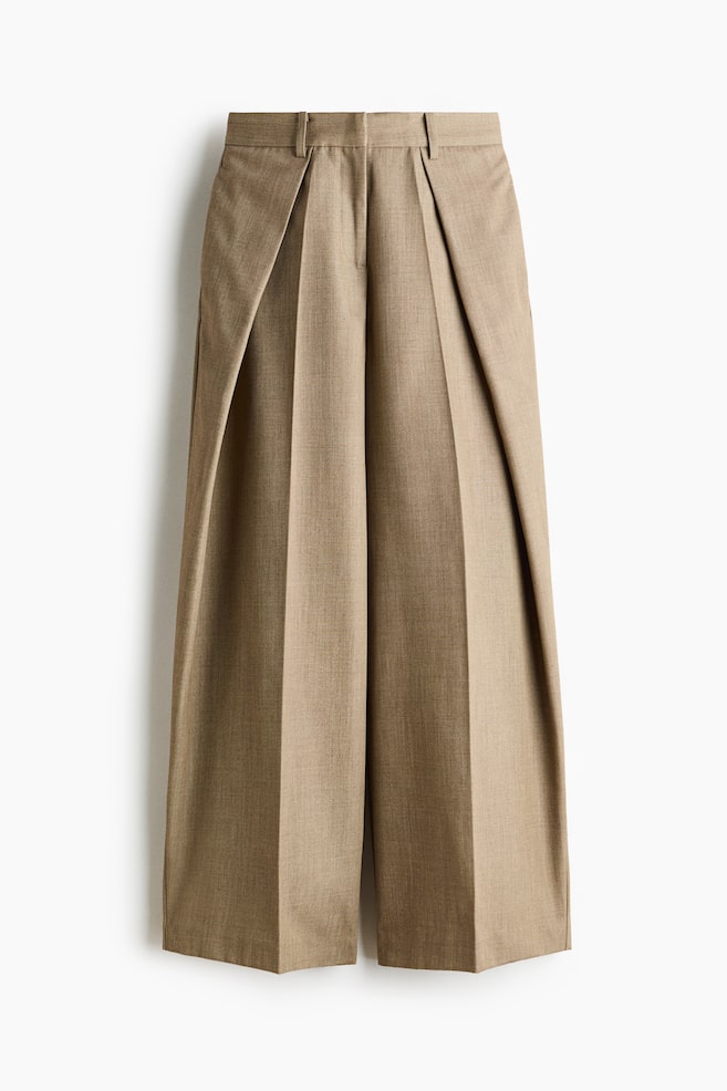 Wrap-detail tailored trousers - Beige - 1