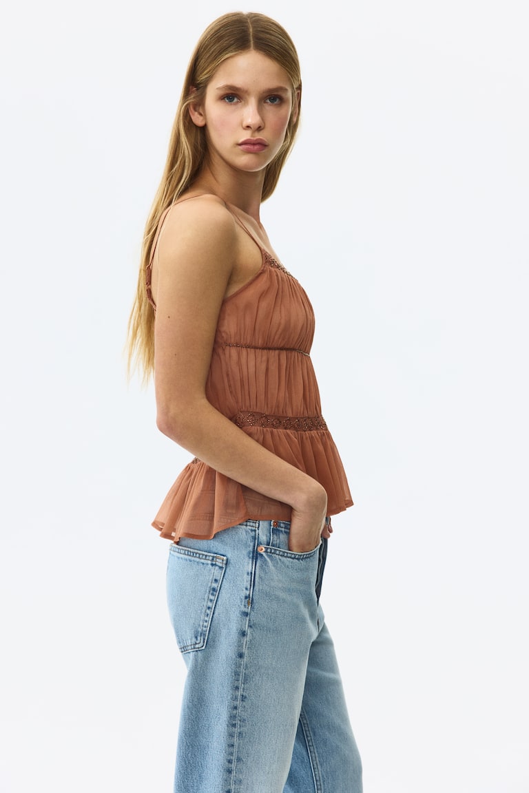 Bluza na bretele s perlicama