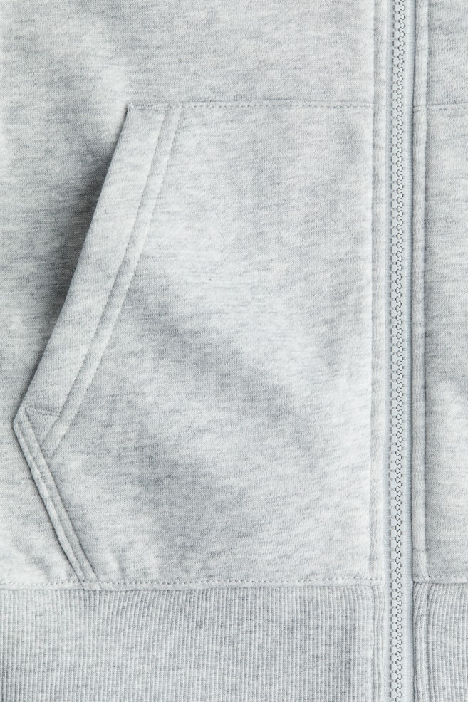 Hooded Jacket-Light gray melange - 2