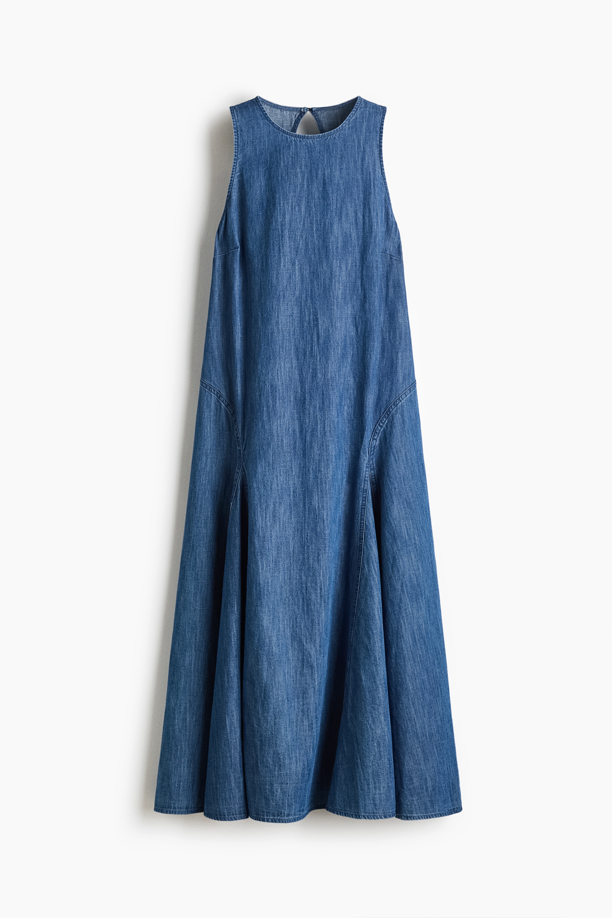 Open-back denim dress - Denim blue
