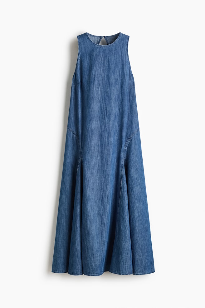 Open-back denim dress - Denim blue - 1