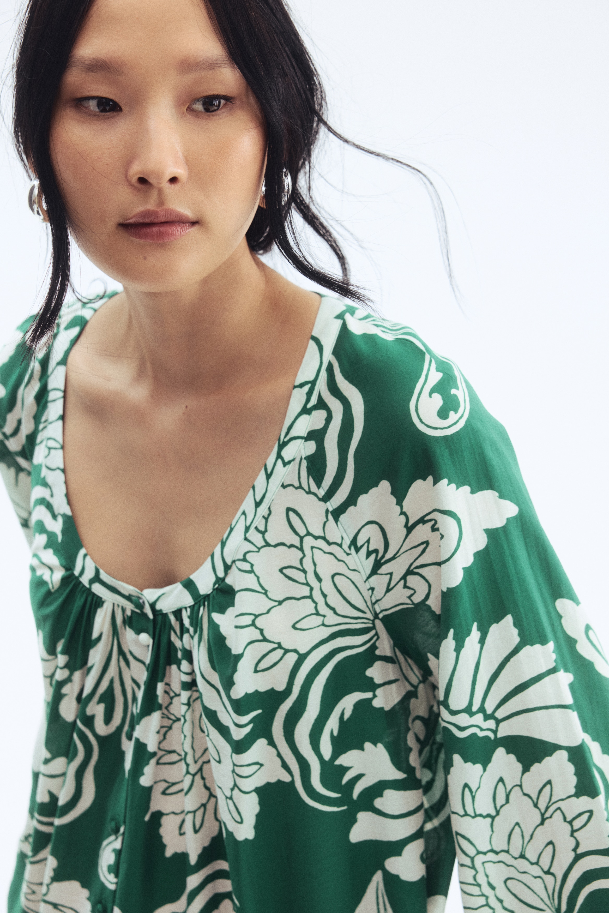Button-front tunic dress