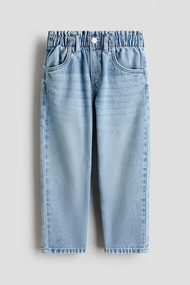 Relaxed paper bag jeans - Light denim blue/Light pink/Spotted/Light pink/Light denim blue/Light denim blue - 1