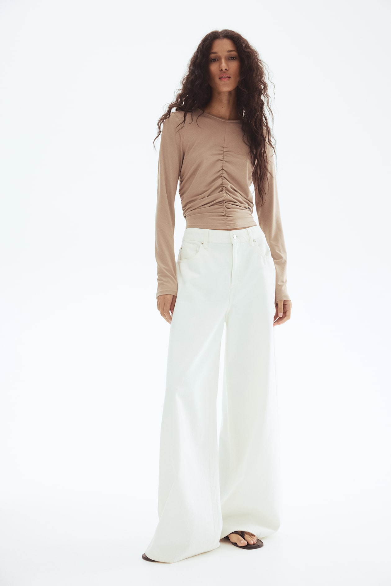 Draped Long-Sleeved Top