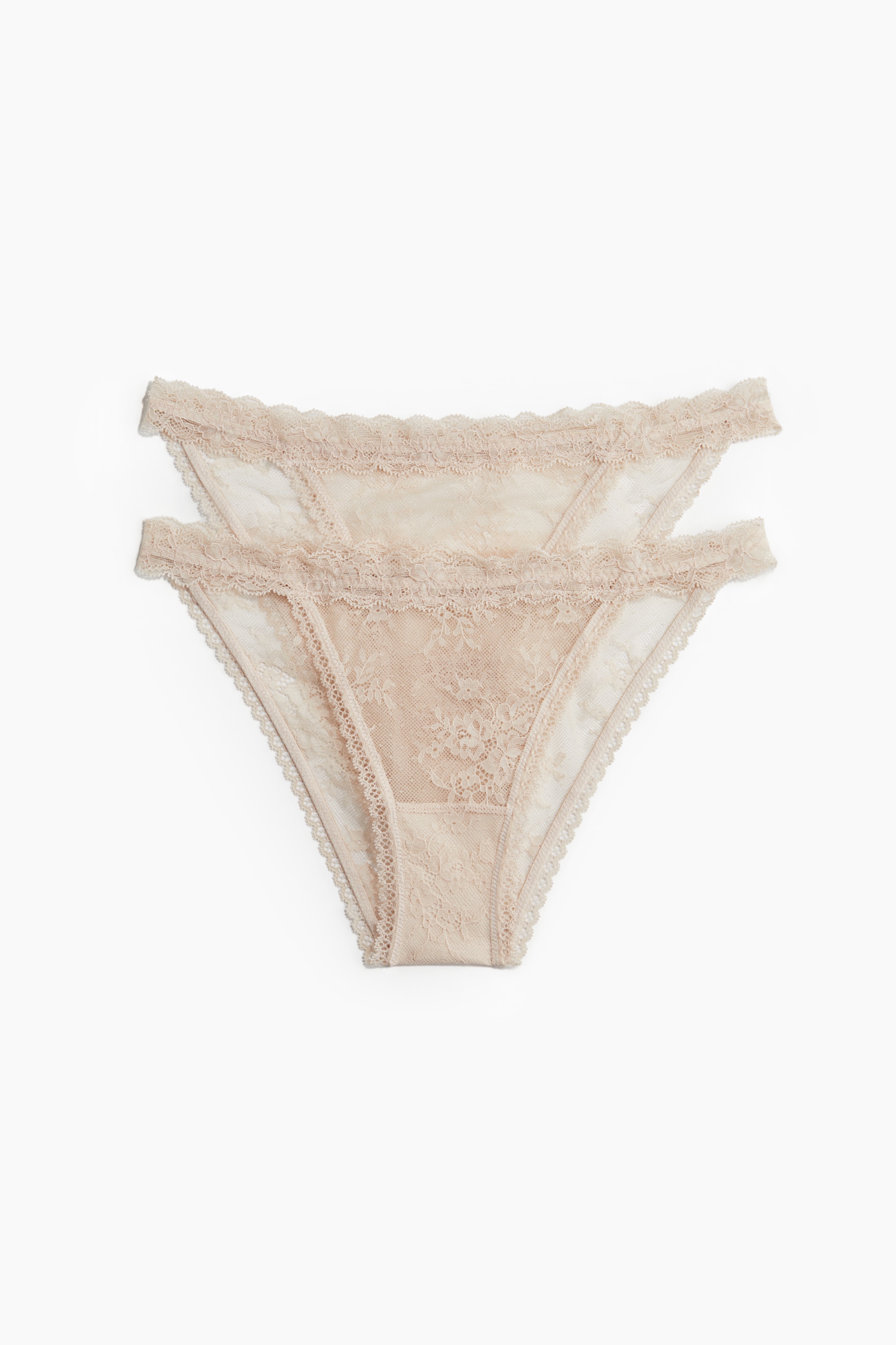 2-pack lace tanga briefs - Light beige