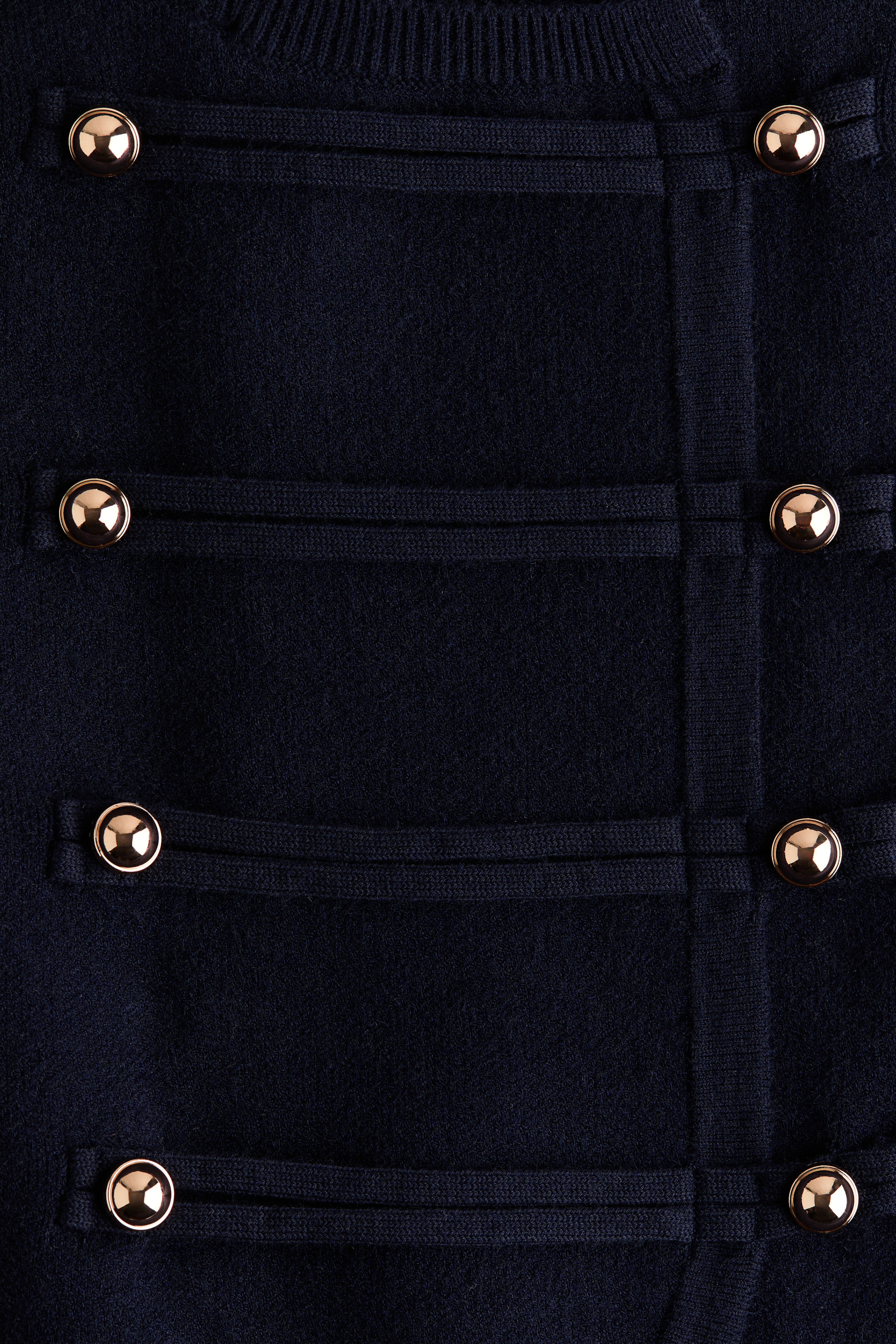 Double-Breasted Fine-Knit Vest