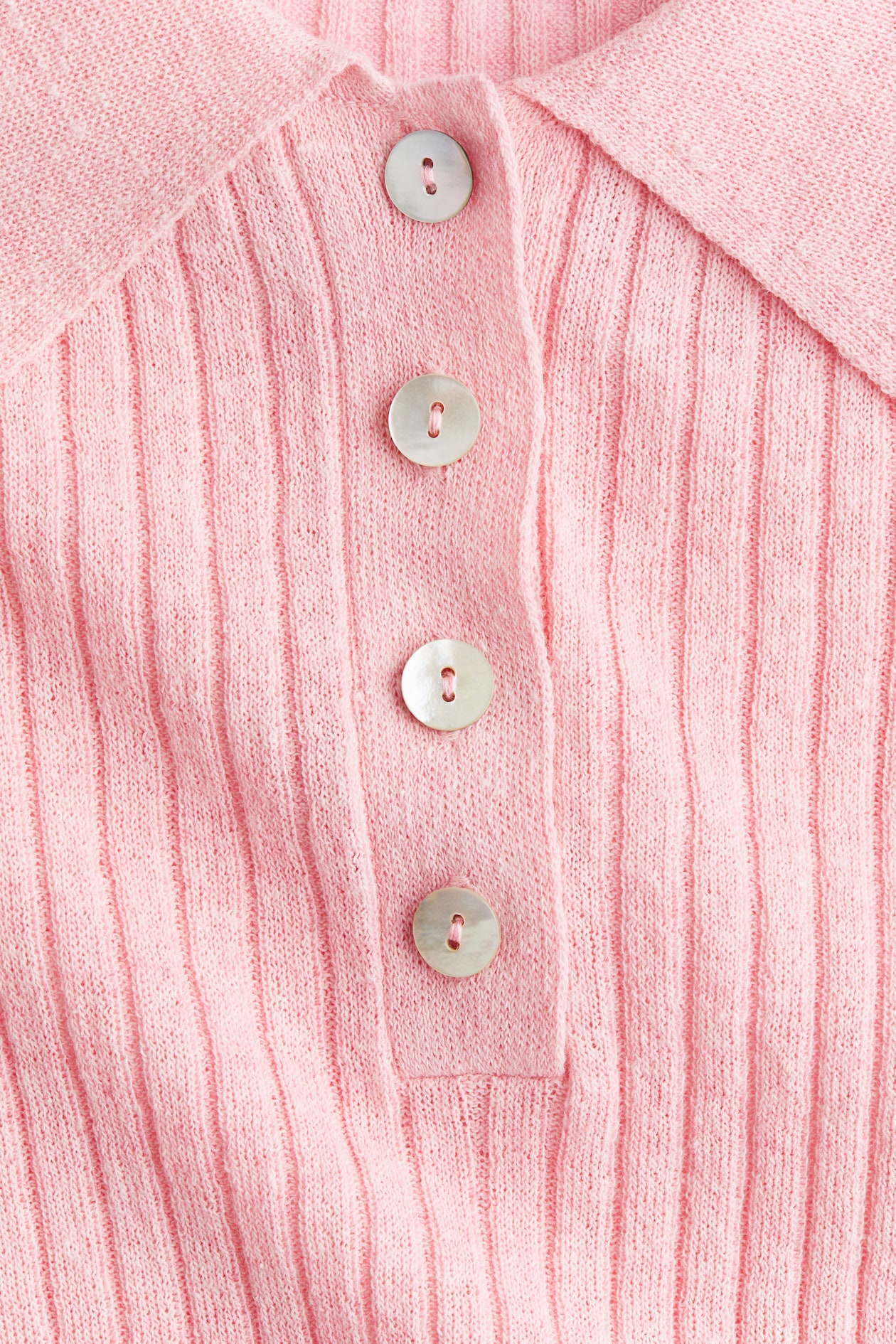 Rib-knit polo shirt - image 3