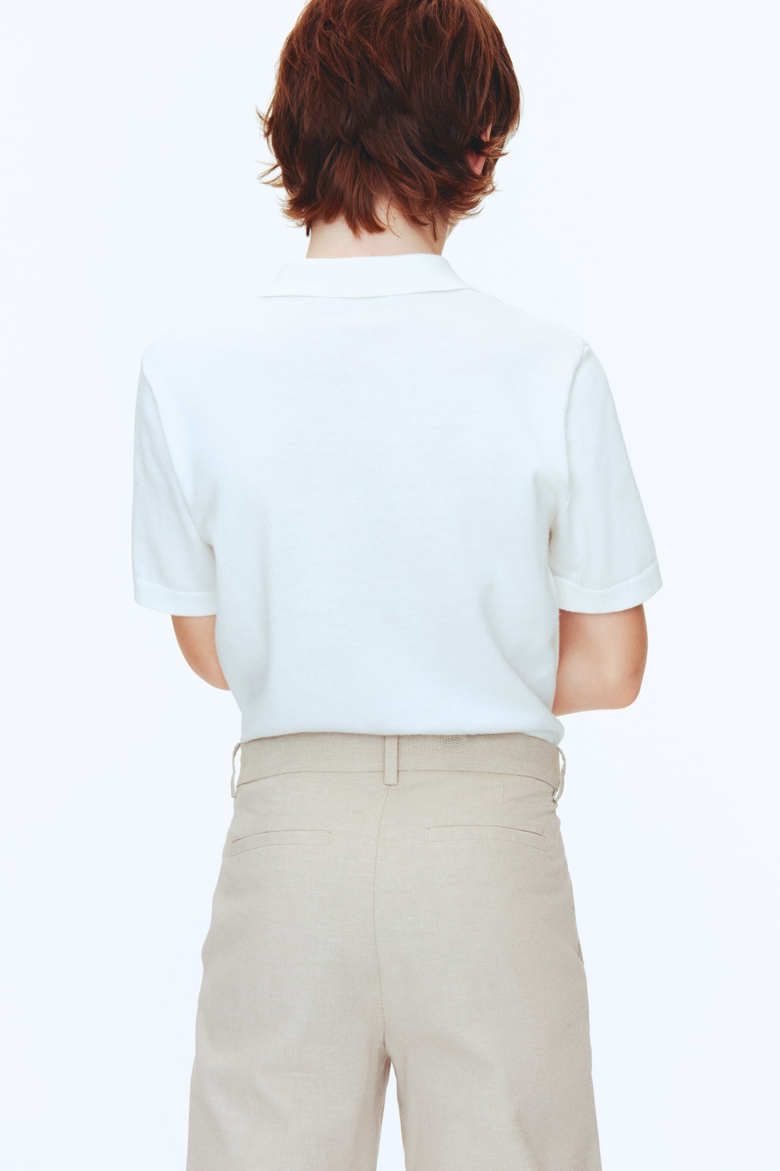 Tailored trousers - Light beige/Navy blue/Light blue - 3