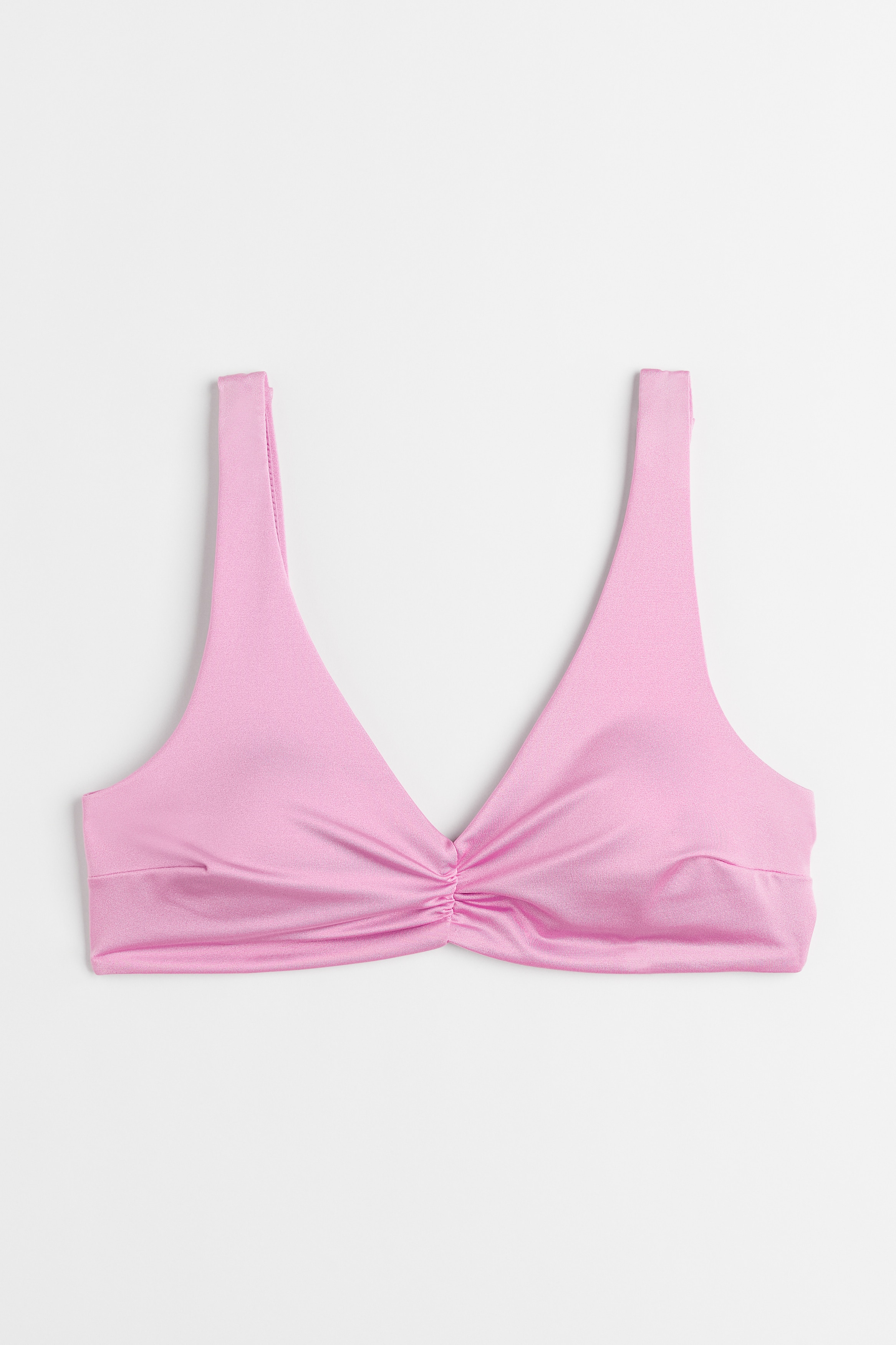 Dames - Light Roze Padded bikinitop met strikbandjes - Size: 34  - H&M