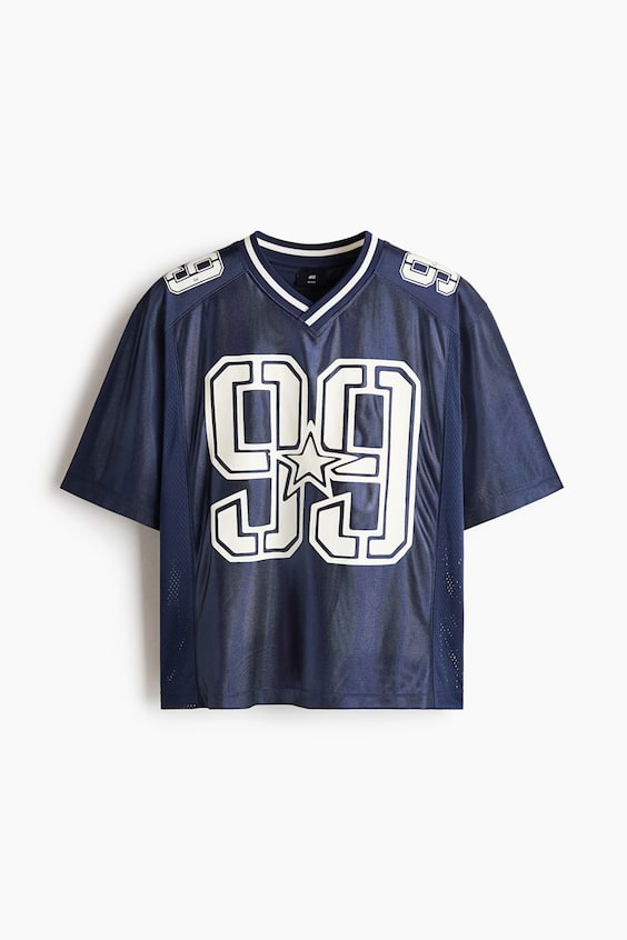 Мужские футболки H&M Loose-Fit Printed Mesh T-Shirt