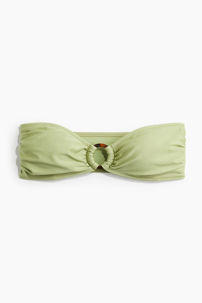 Padded bandeau bikini top - Light dusty green/Light yellow - 1