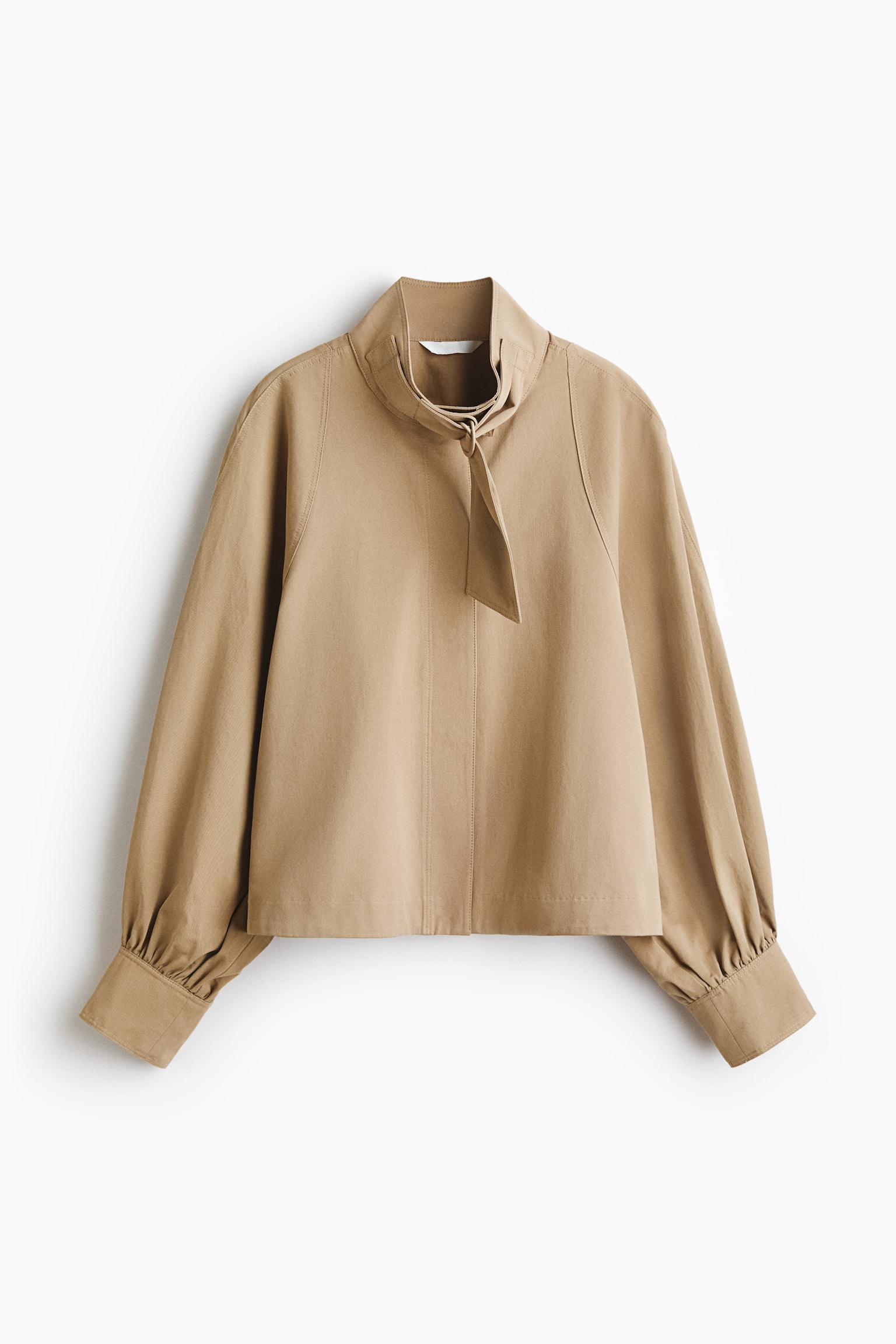 Oversize Gabardin Ceket - Açık bej/Koyu kahverengi - 1