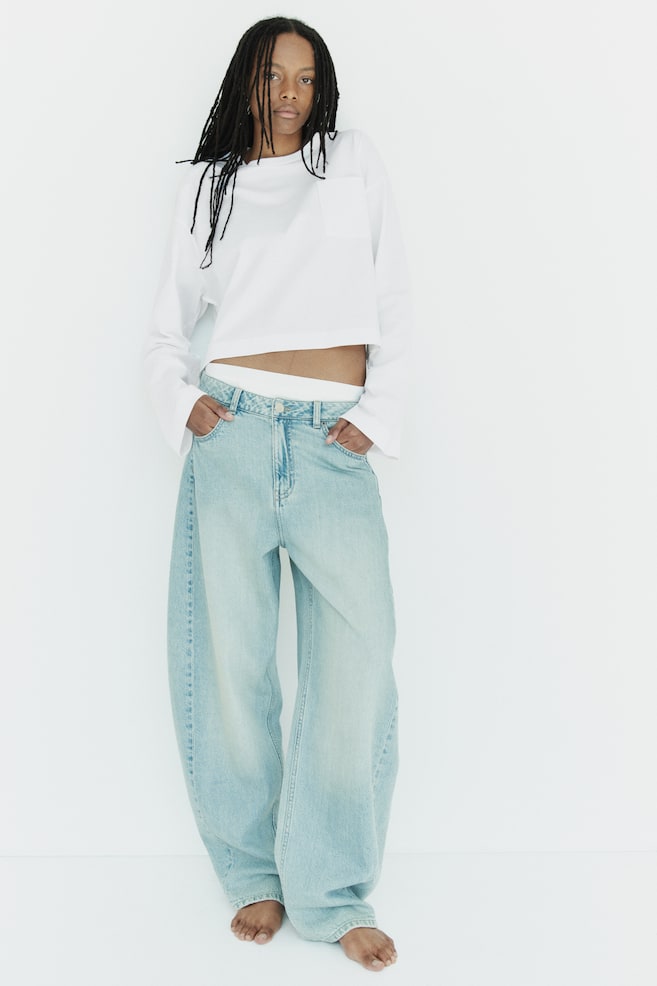 Barrel High Waist Jeans - Light denim blue/Dark denim blue/Denim grey - 1