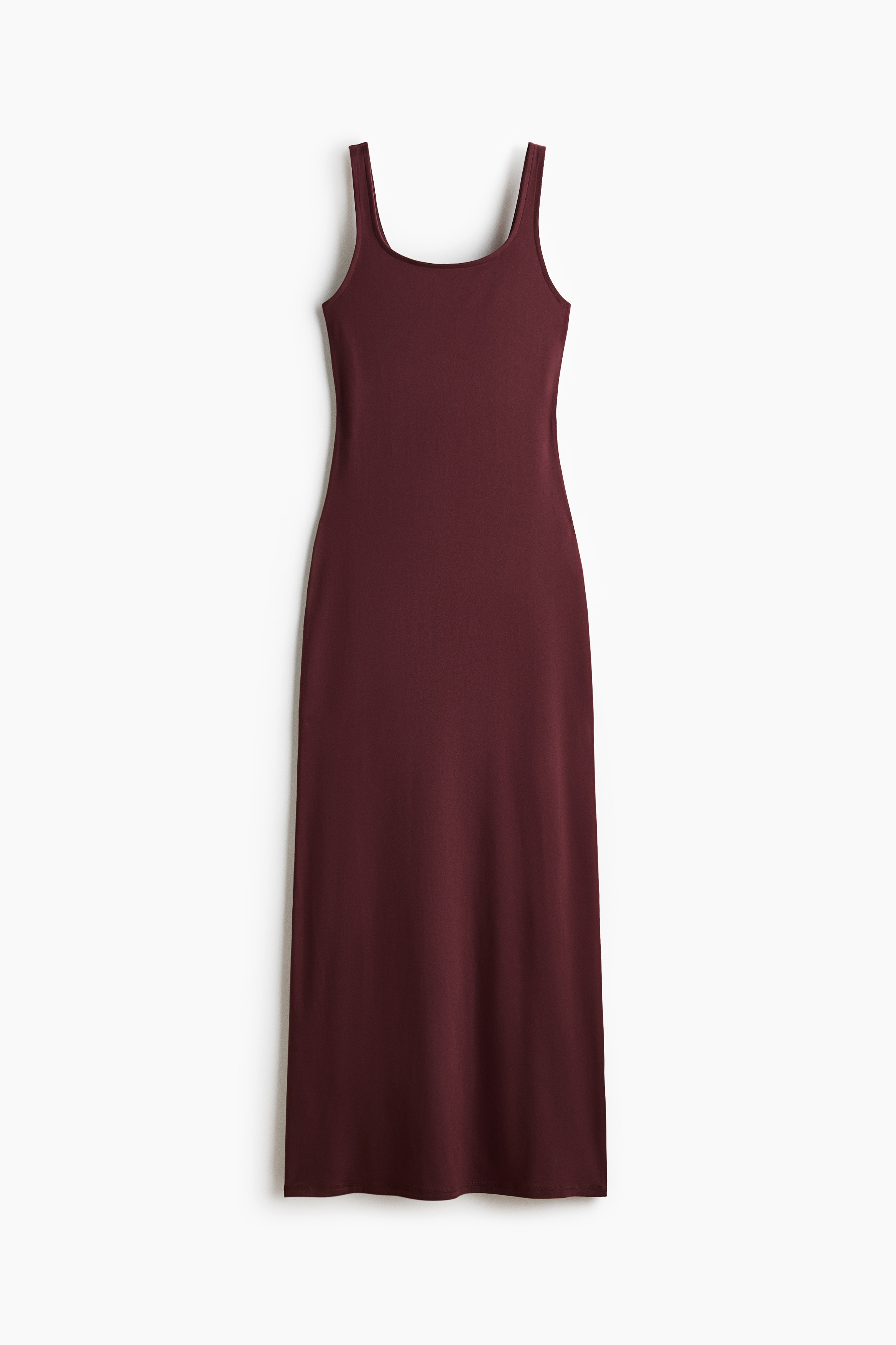 Scoop-neck bodycon dress - Dark red/Black/Dark grey