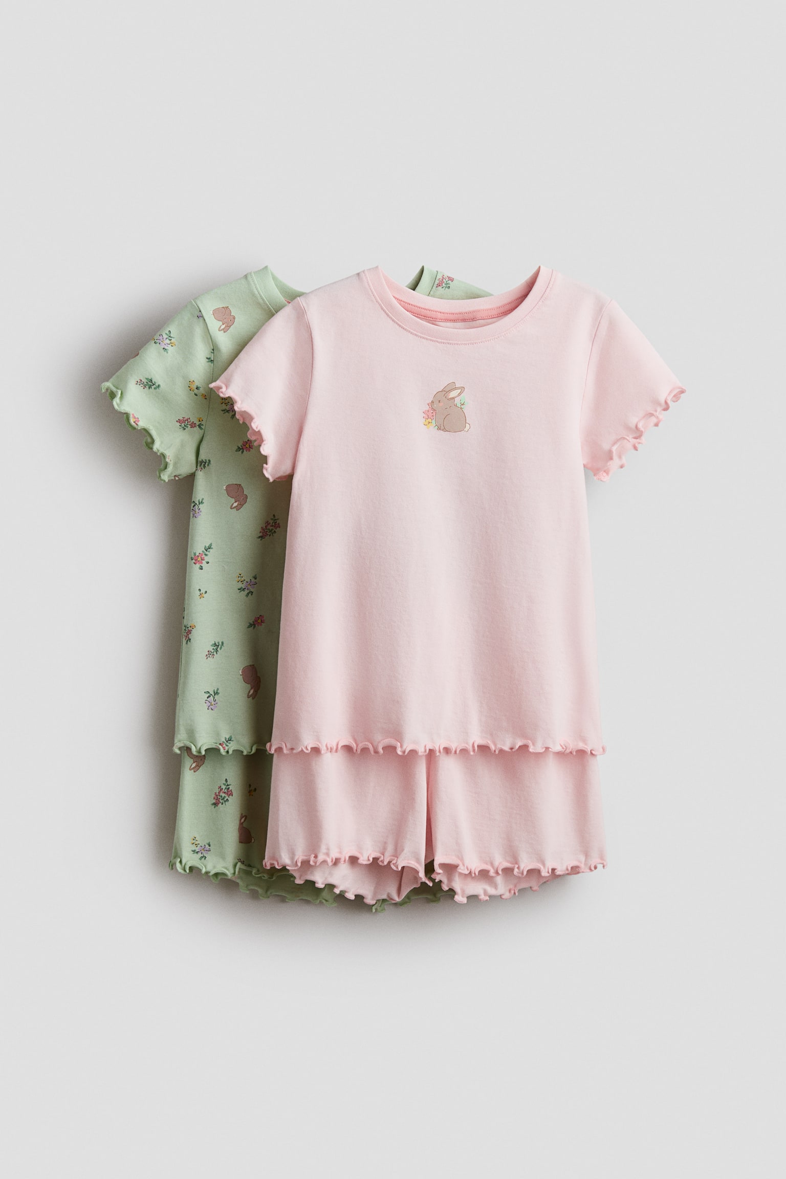 2-pack cotton pyjamas - Light pink/Bunny