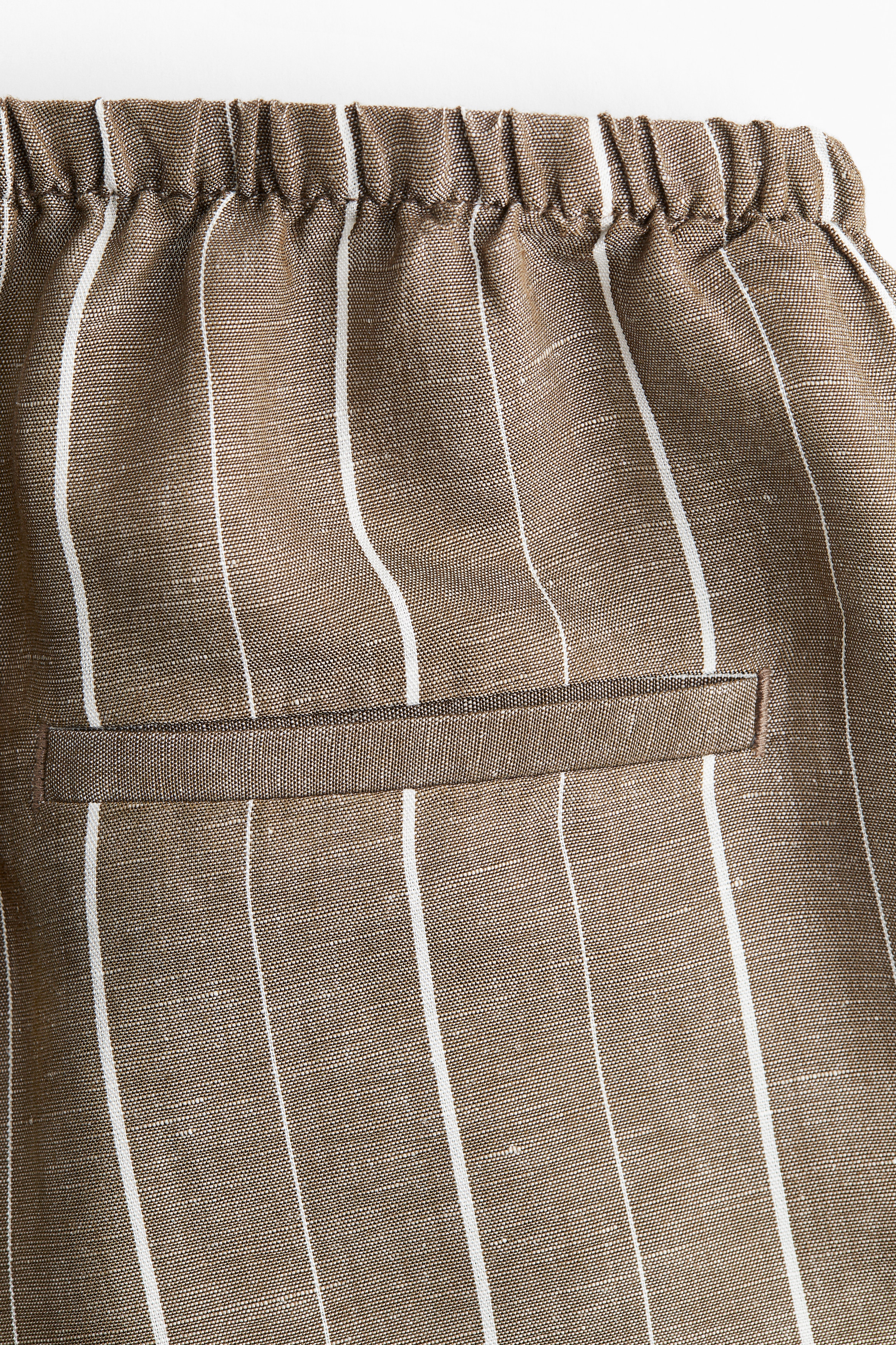 Straight linen-blend trousers