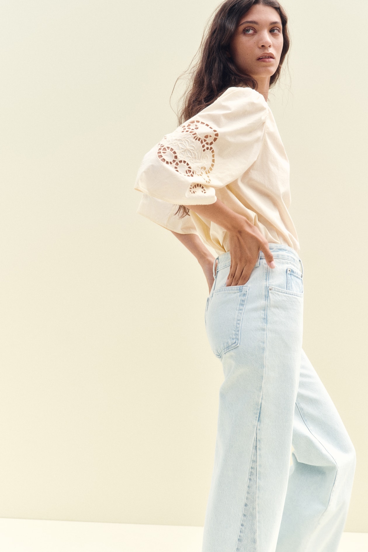 Blouse with Eyelet Embroidery - image 2
