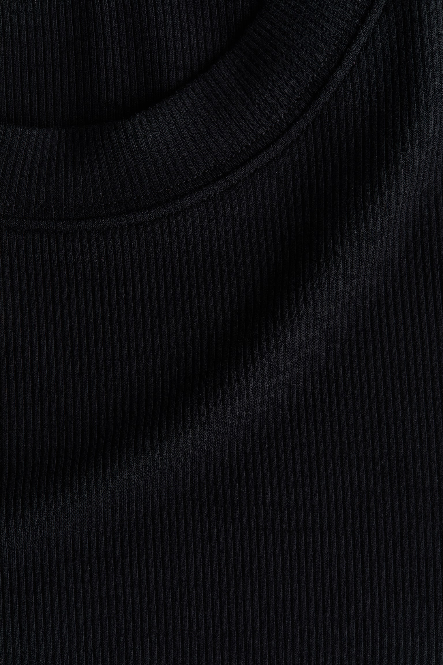 Женская футболка H&M Ribbed Viscose, цвет: Чёрный — фото 4