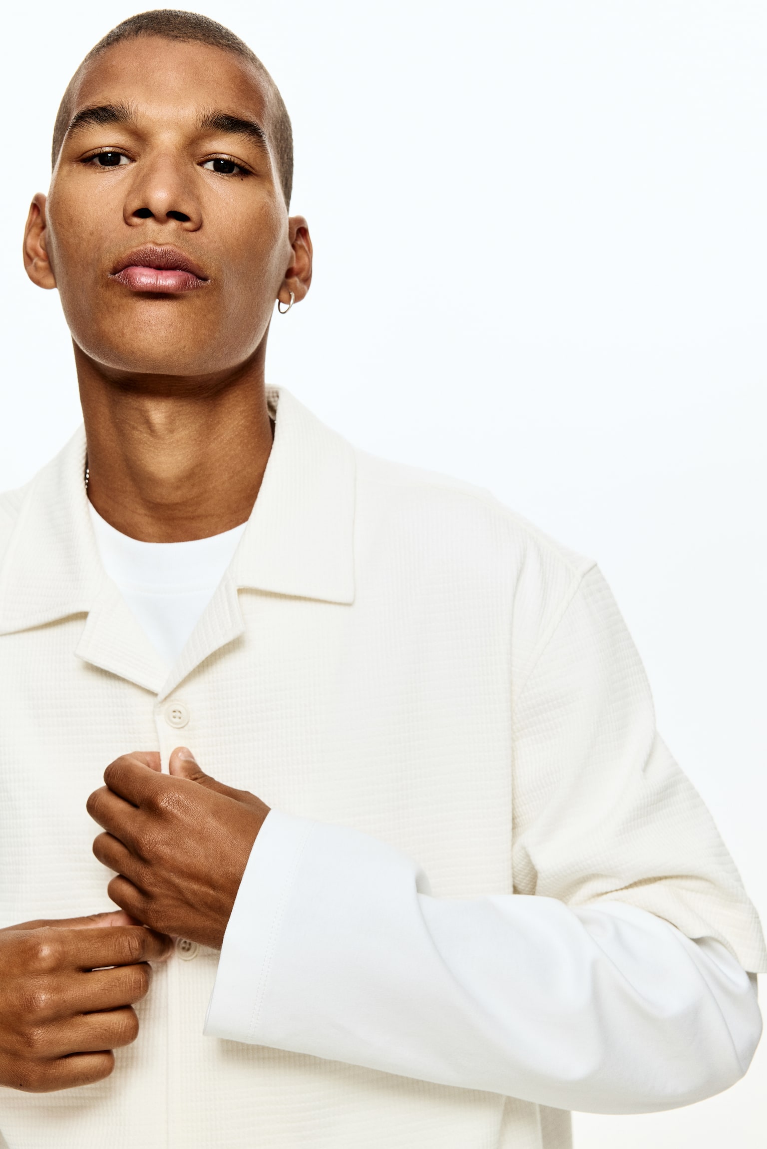 Loose-Fit Shirt - White/Dark gray/Light gray - 6