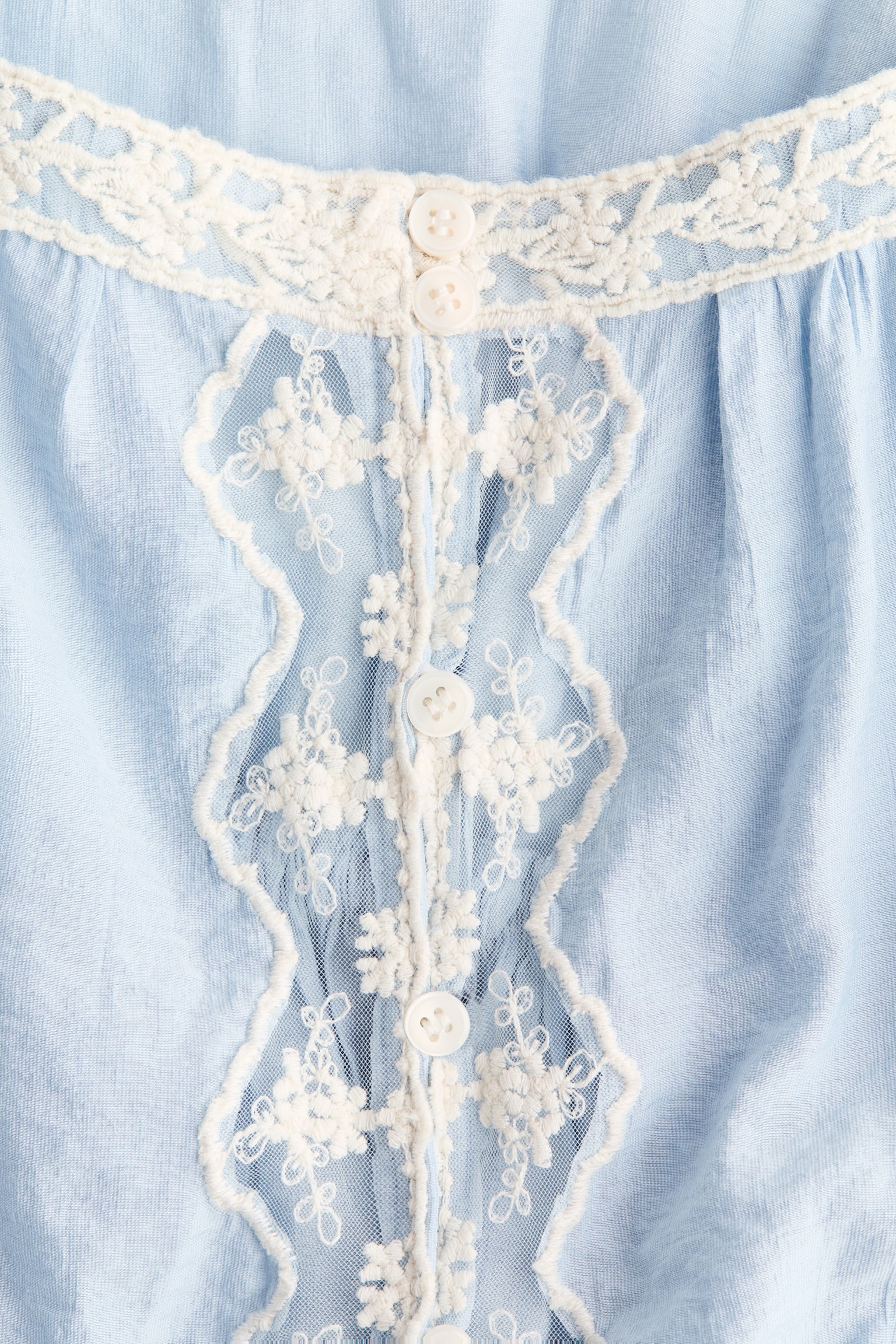 Lace-trimmed peplum top - 4