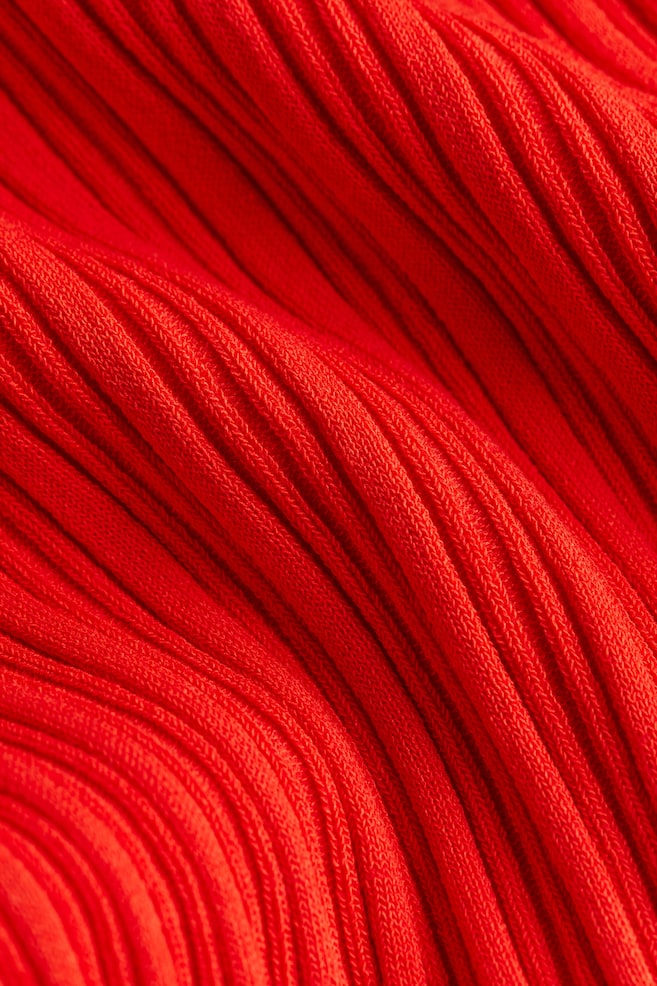 Rib-knit top - Bright red/Cream/Black - 3