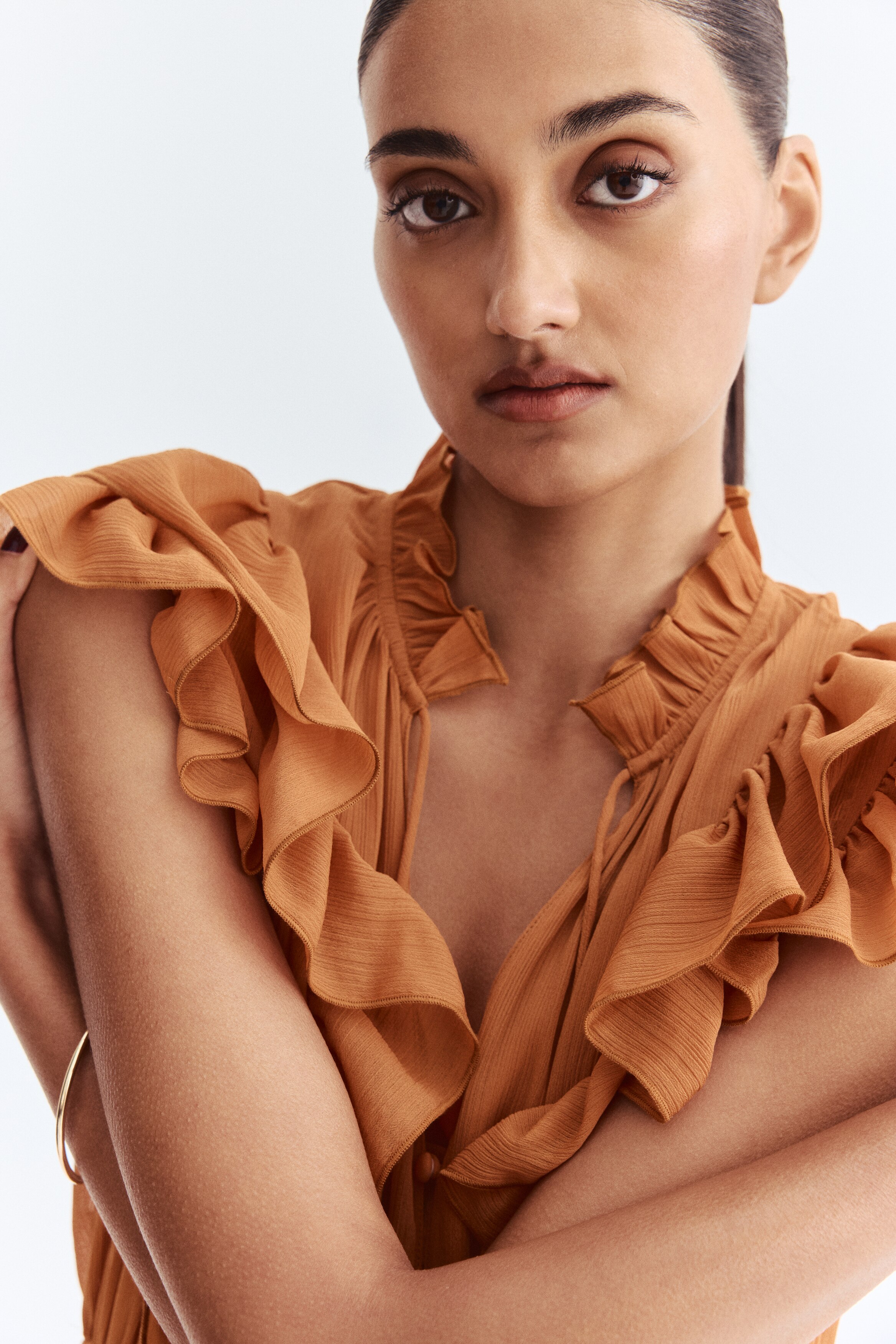 Frill-trimmed dress