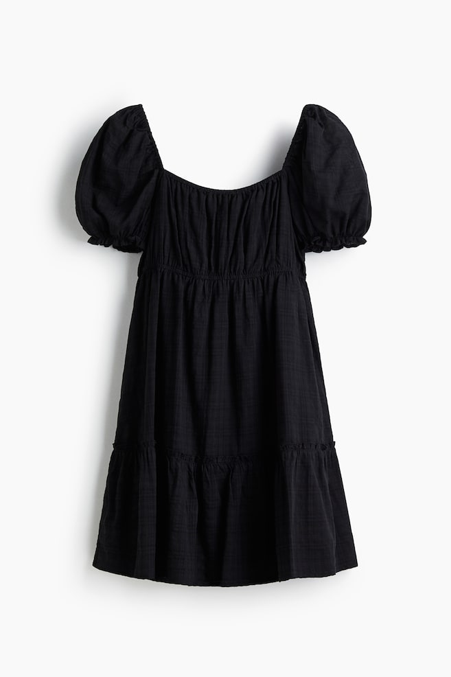 Robe volantée - Noir/Blanc/fleuri - 1