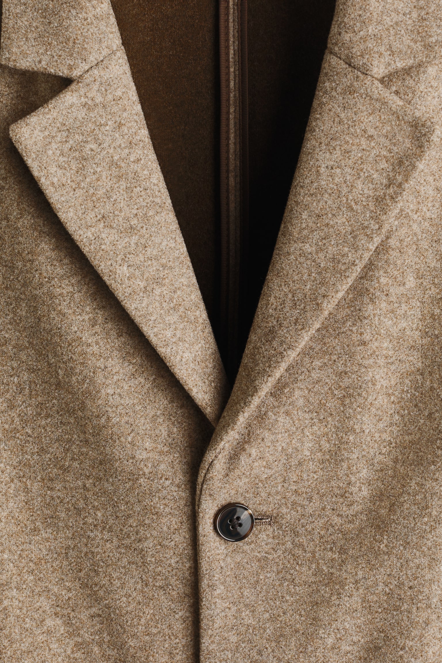 Abrigo de botonadura sencilla - Beige/Negro/Beige/Gris/Café oscuro - 2