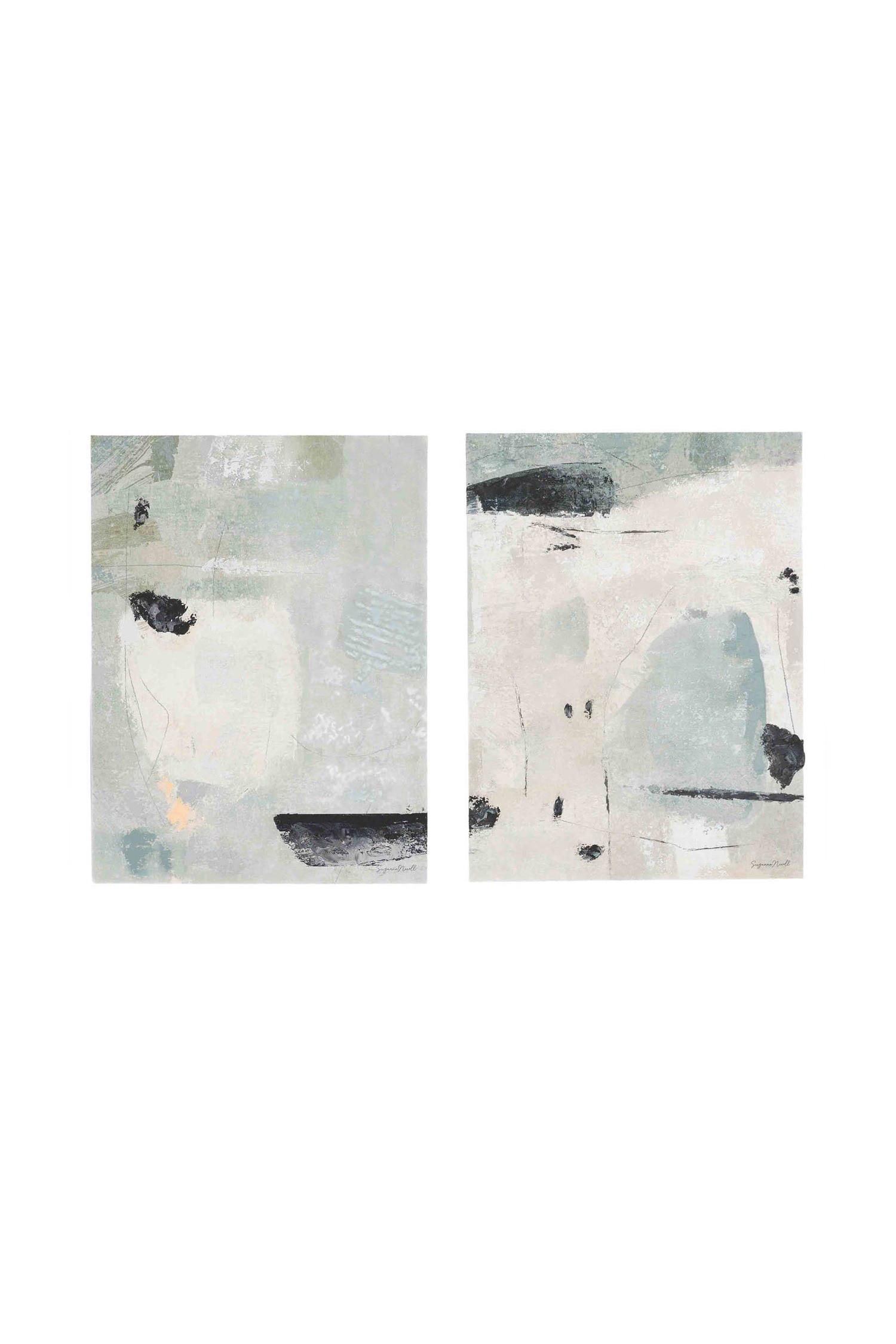 Set Of 2 Abstract Wall Art - Blue