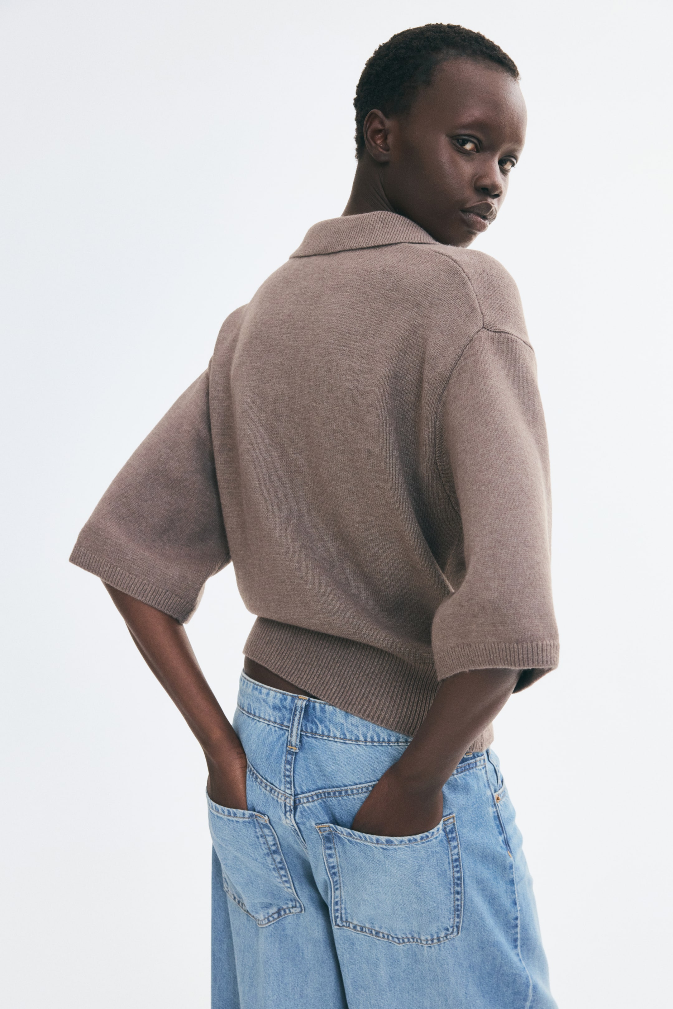 Fine-Knit Polo Shirt