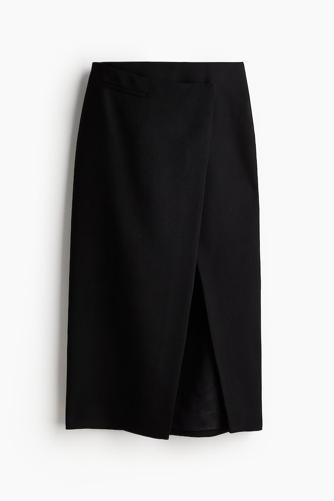 Wool pencil skirt - Black - 1
