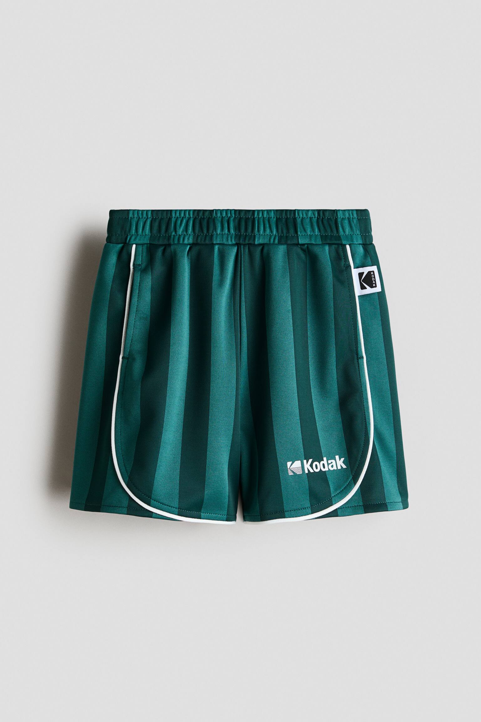 Print-motif mesh shorts-Dark green/Kodak - 2