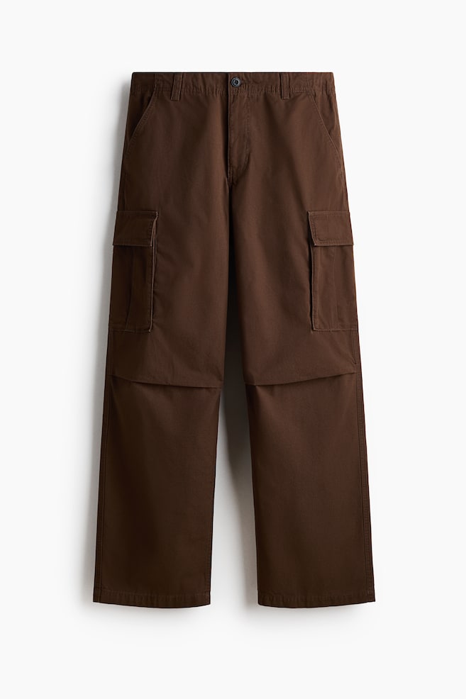 Pantalon cargo décontracté - Brun foncé/Taupe foncé/Crème - 1