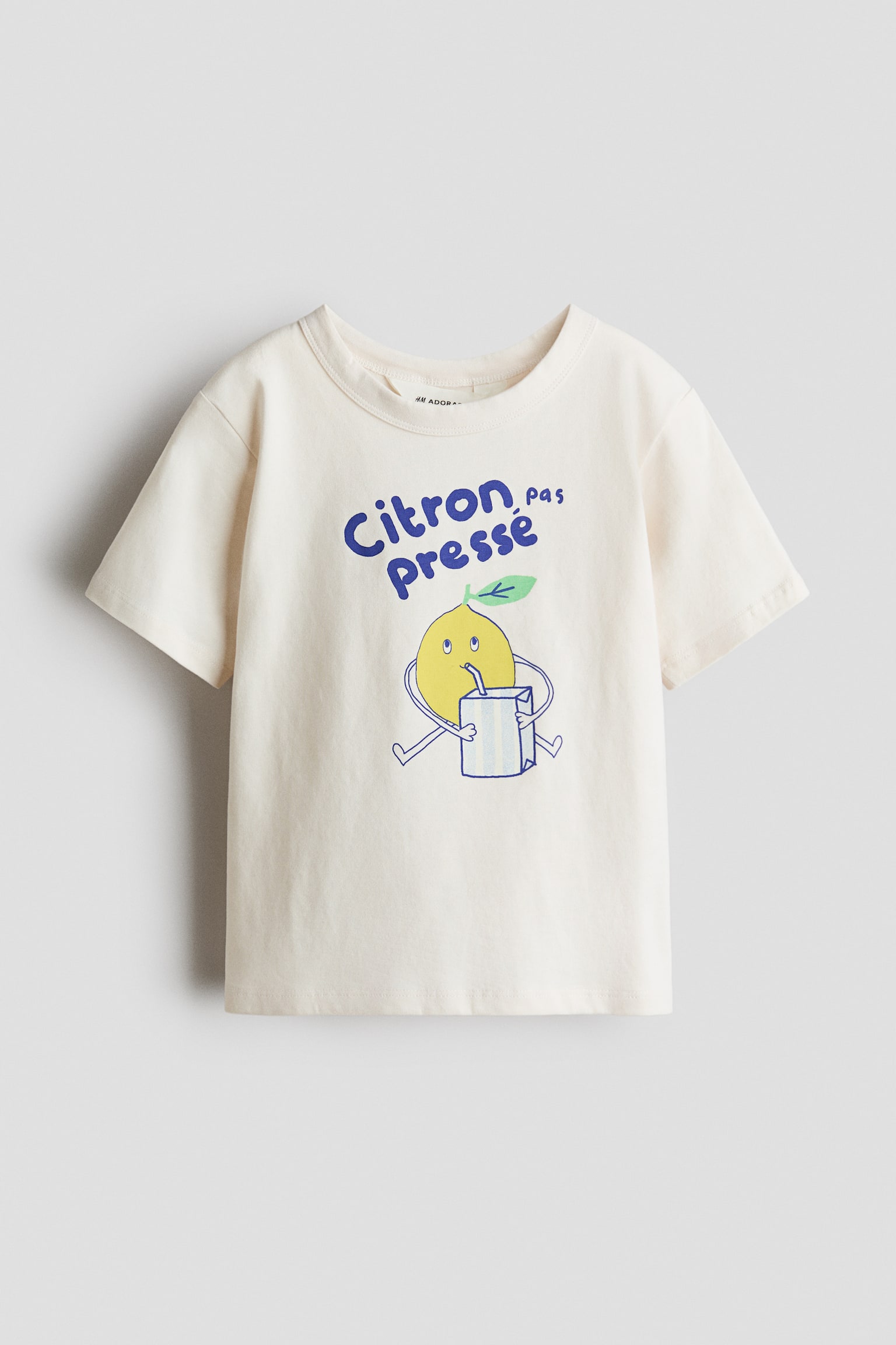 T-Shirt aus Baumwolle - Cremefarben/Citron Pas Pressé/Blau/Segelboot - 1