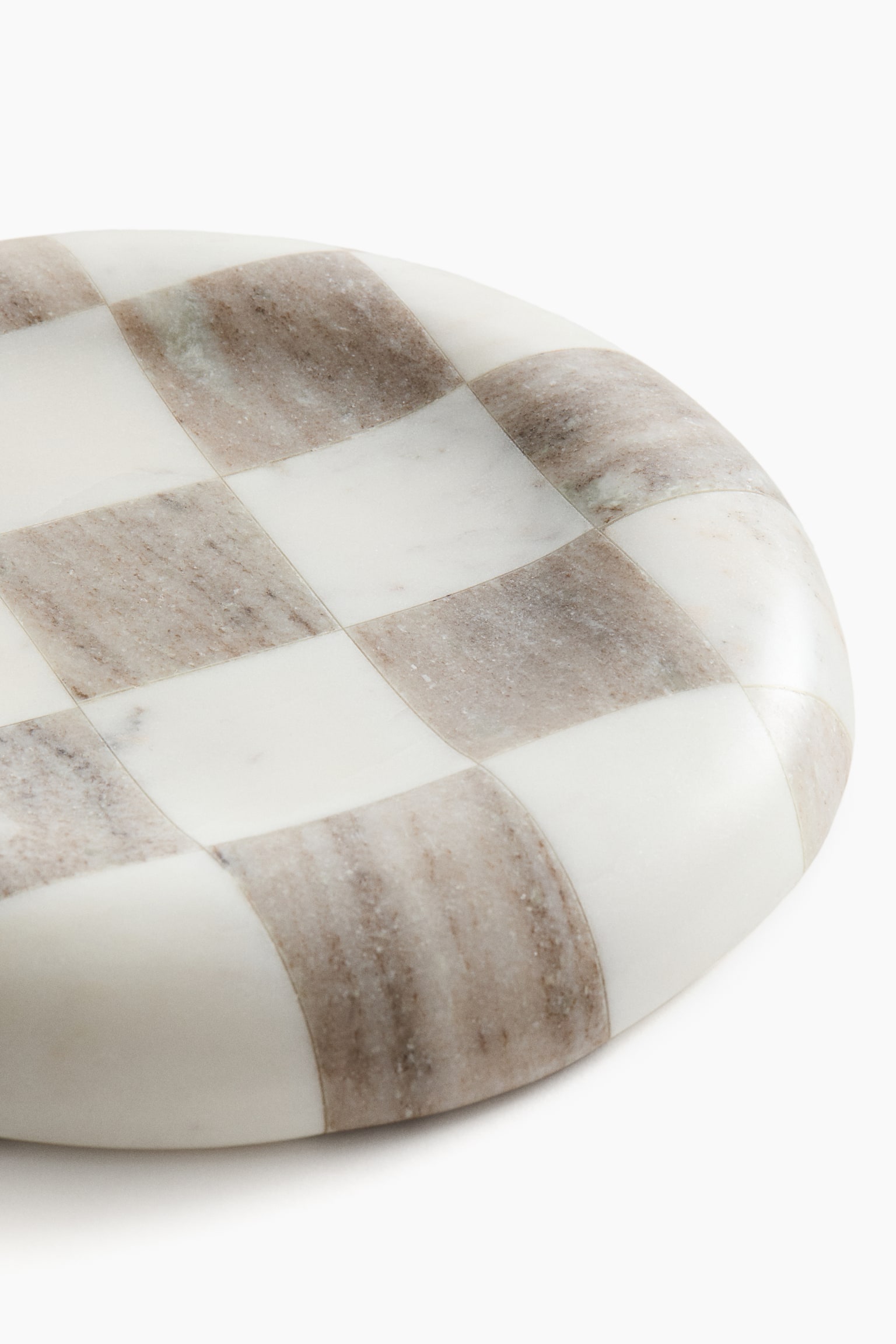 מגש שיש גדול - בז'/לבן משבצות - 7