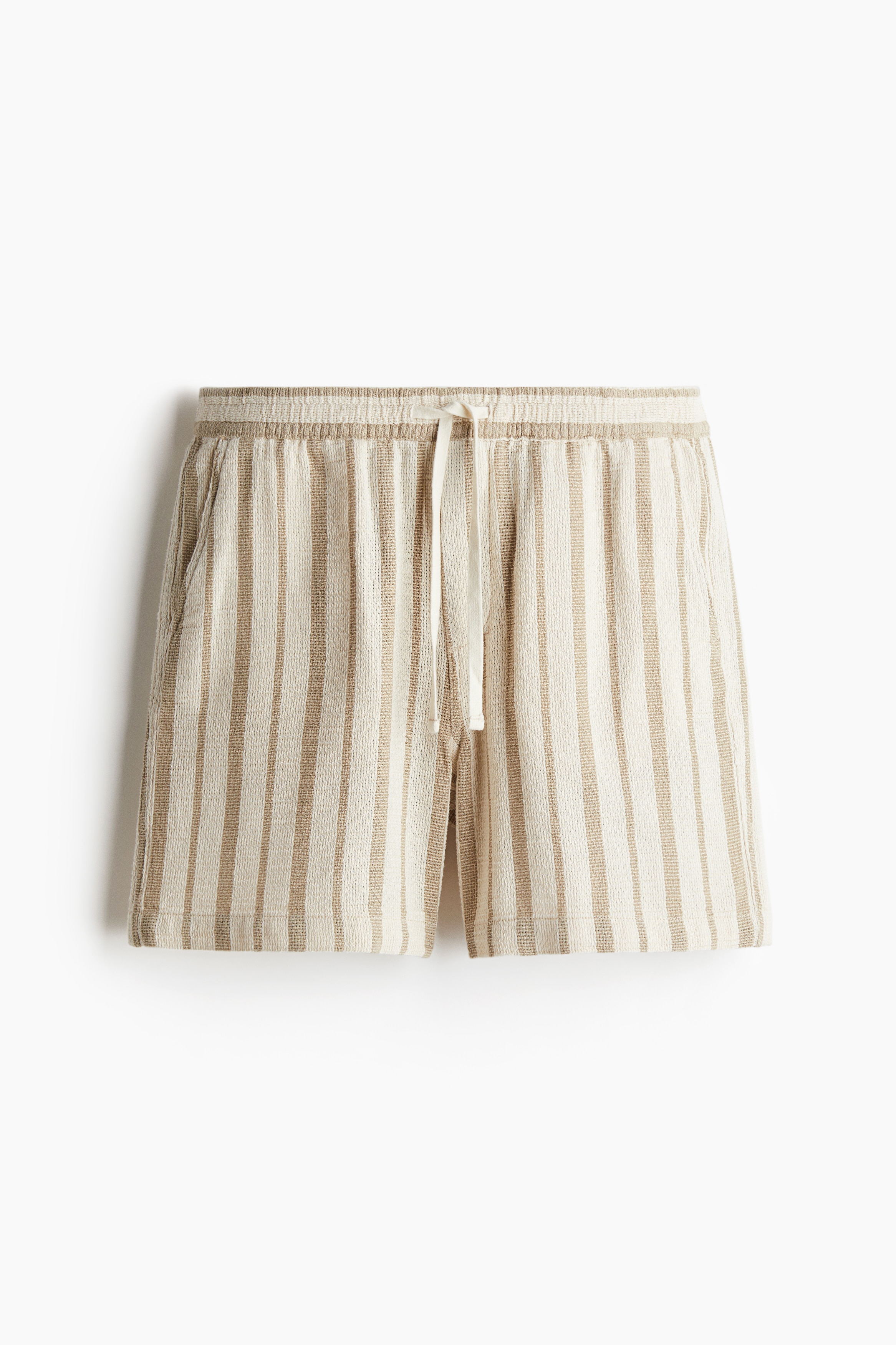 Shorts in tessuto Regular Fit - Beige/righe/Giallo/righe/Marrone scuro/Blu scuro/righe/Blu scuro