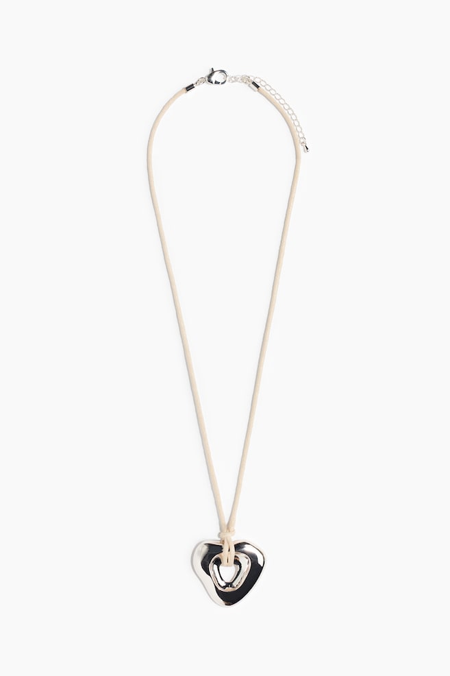 Pendant cord necklace - Silver-coloured - 1