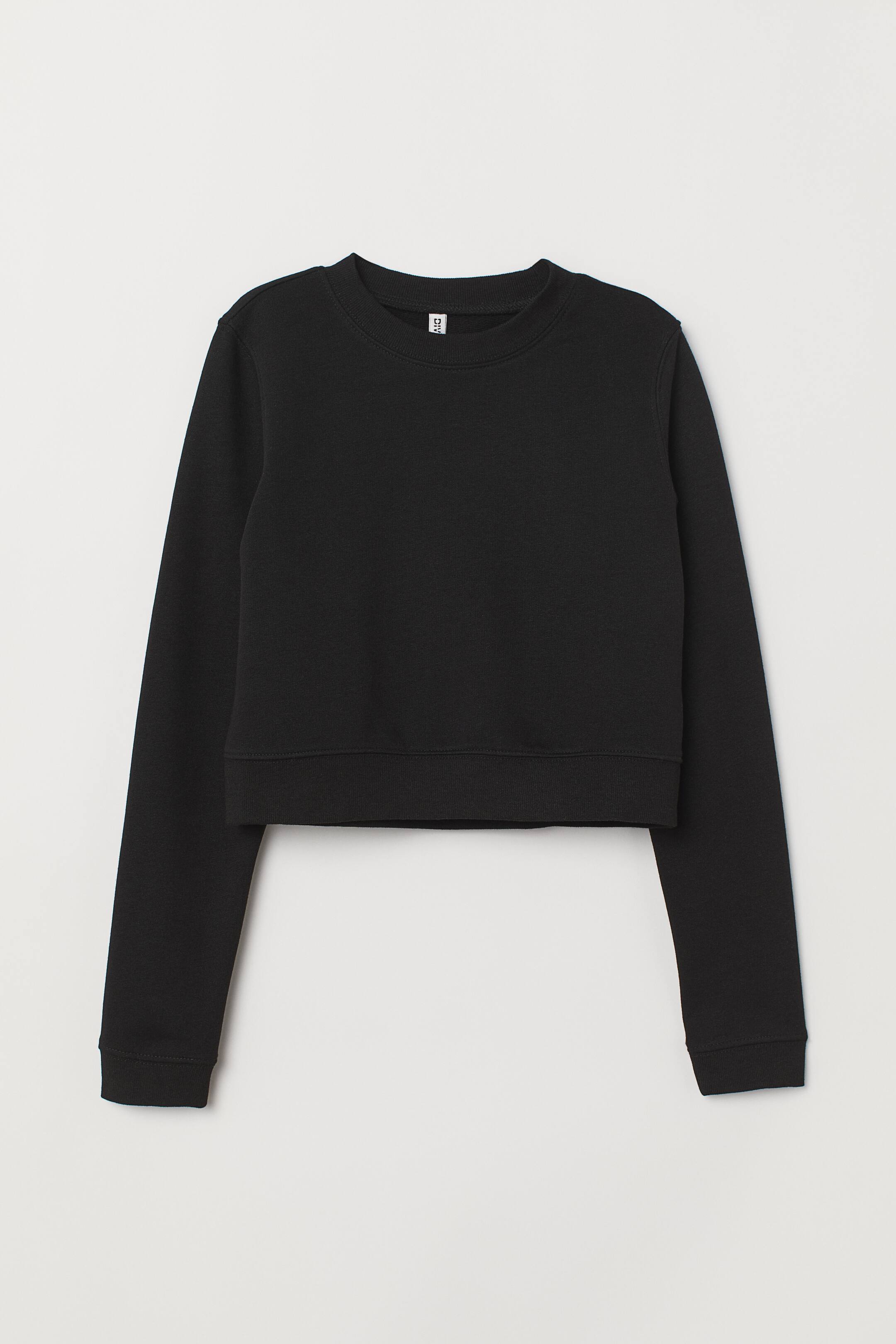 View larger image: Short sweatshirt - Black - Ladies | H&M 1