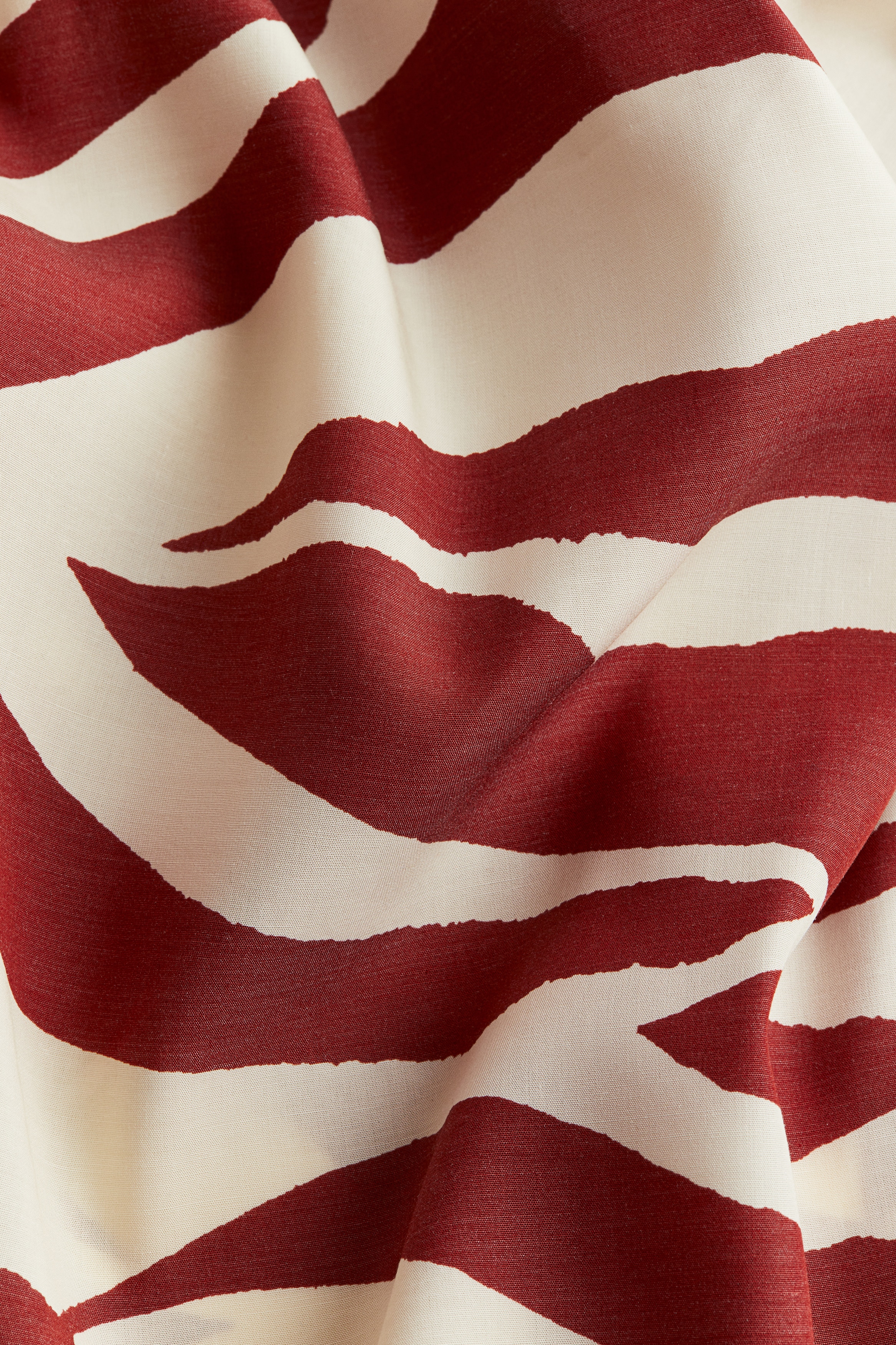 Oversized Tie-detail Dress - Light beige/zebra print