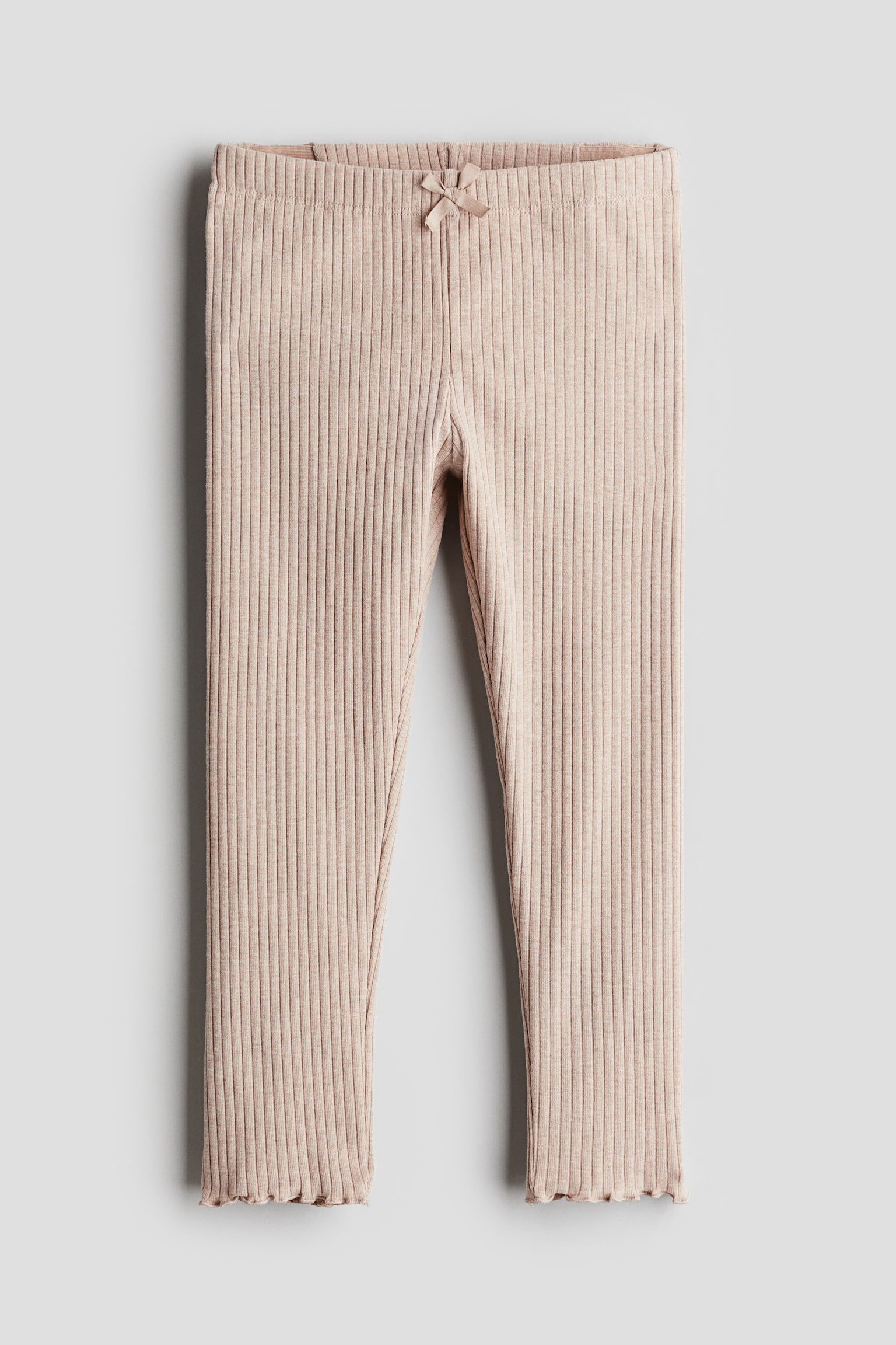 Ribbed cotton leggings - Beige marl/Navy blue/Light dusty pink/Dark grey - 1