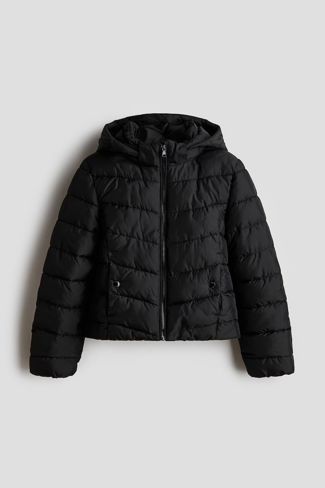 Gestepptes Puffer Jacket - Schwarz - 1