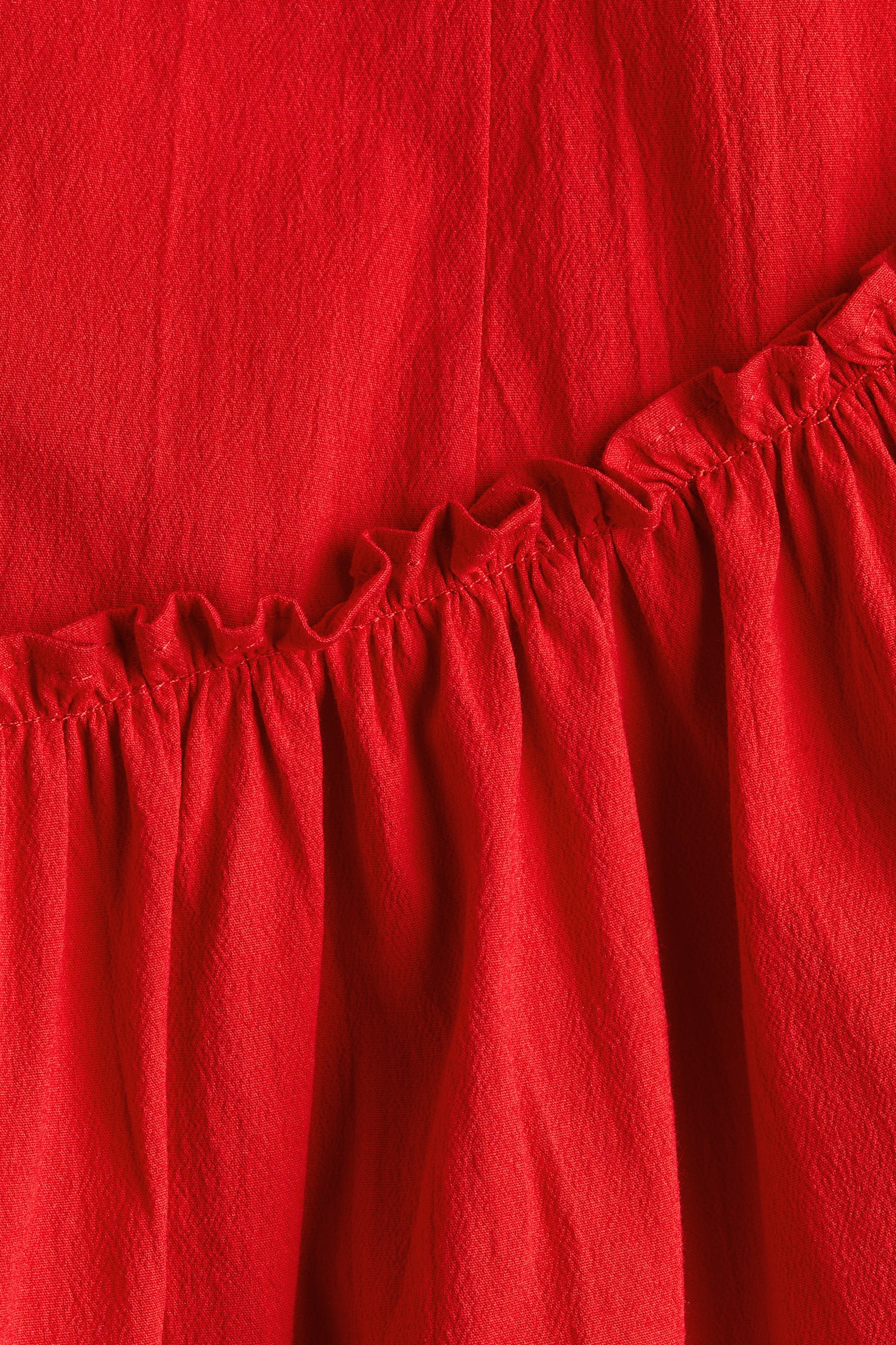Flared-skirt crêpe dress-Bright red - 4